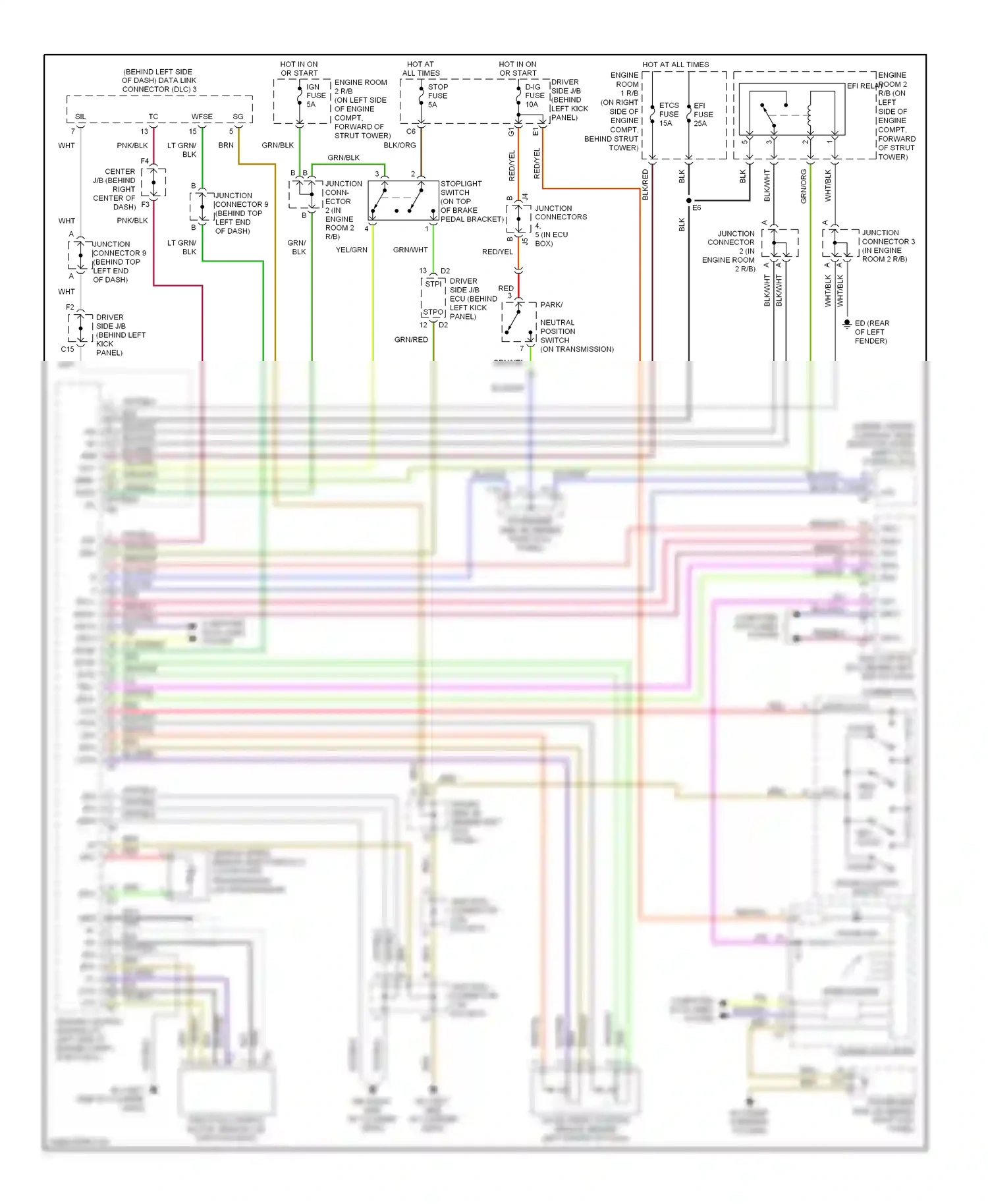 Lexus SC II (2001-2005) speedometer wiring diagram  (1 of 3)