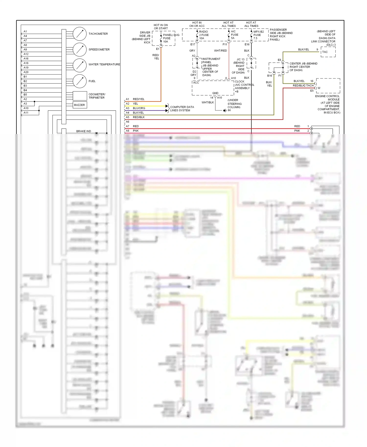 Lexus SC II (2001-2005) warning system wiring diagram  (1 of 1)