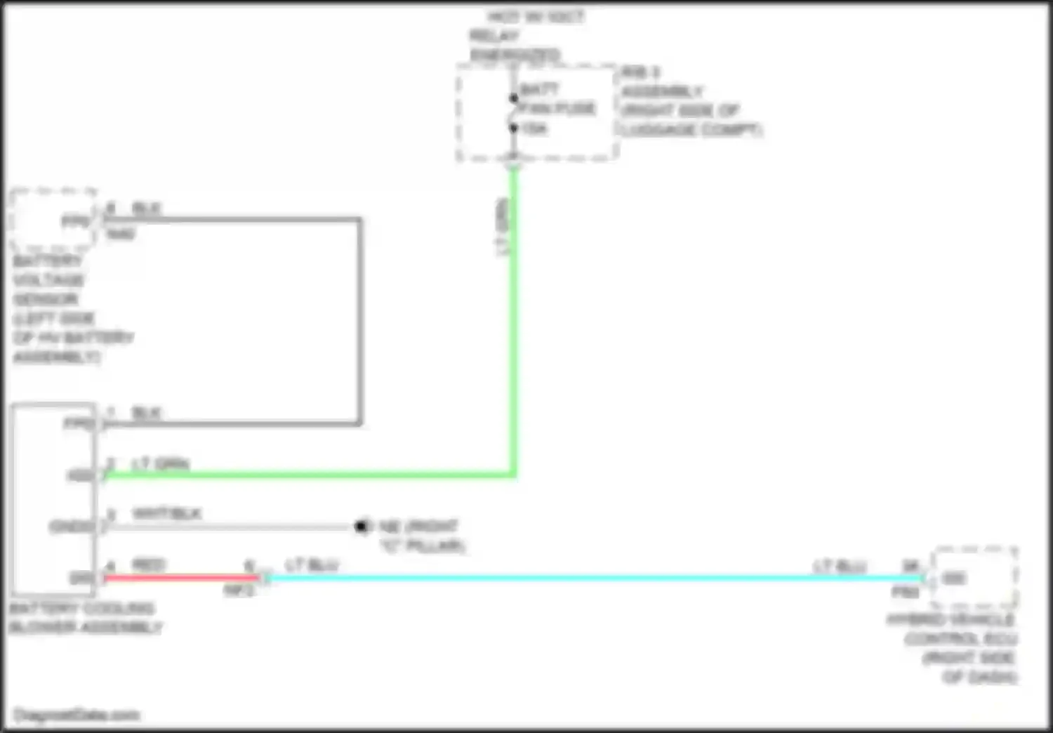 UX Lexus I (2018-2024): Battery cooling fan circuit
