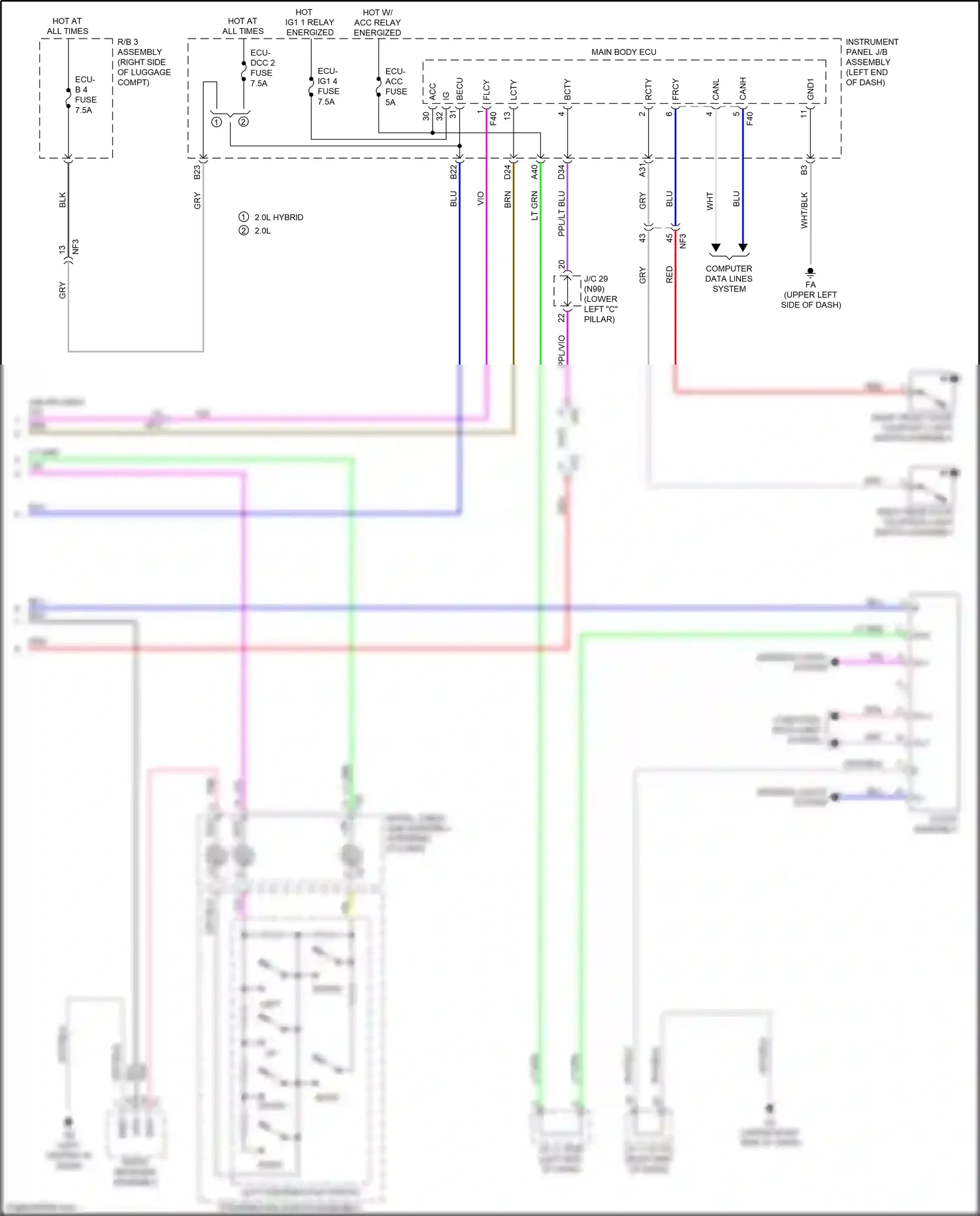 Lexus UX I (2018-2024) 2.0l wiring diagram  (5 of 22)