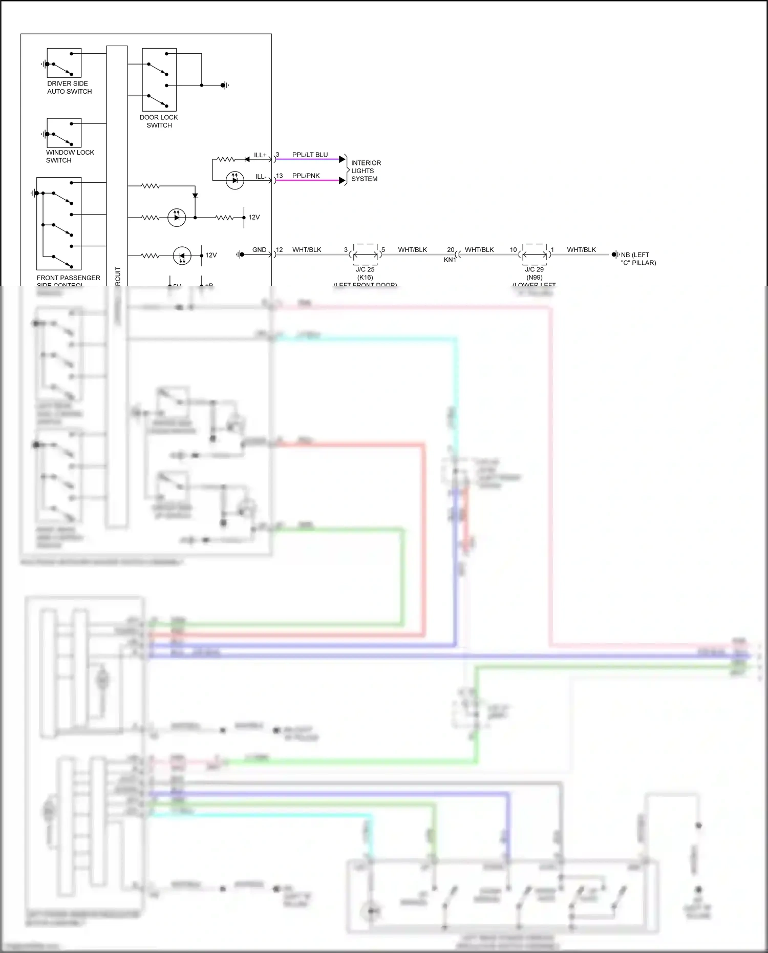 Lexus UX I (2018-2024) driver side down switch wiring diagram  (1 of 1)