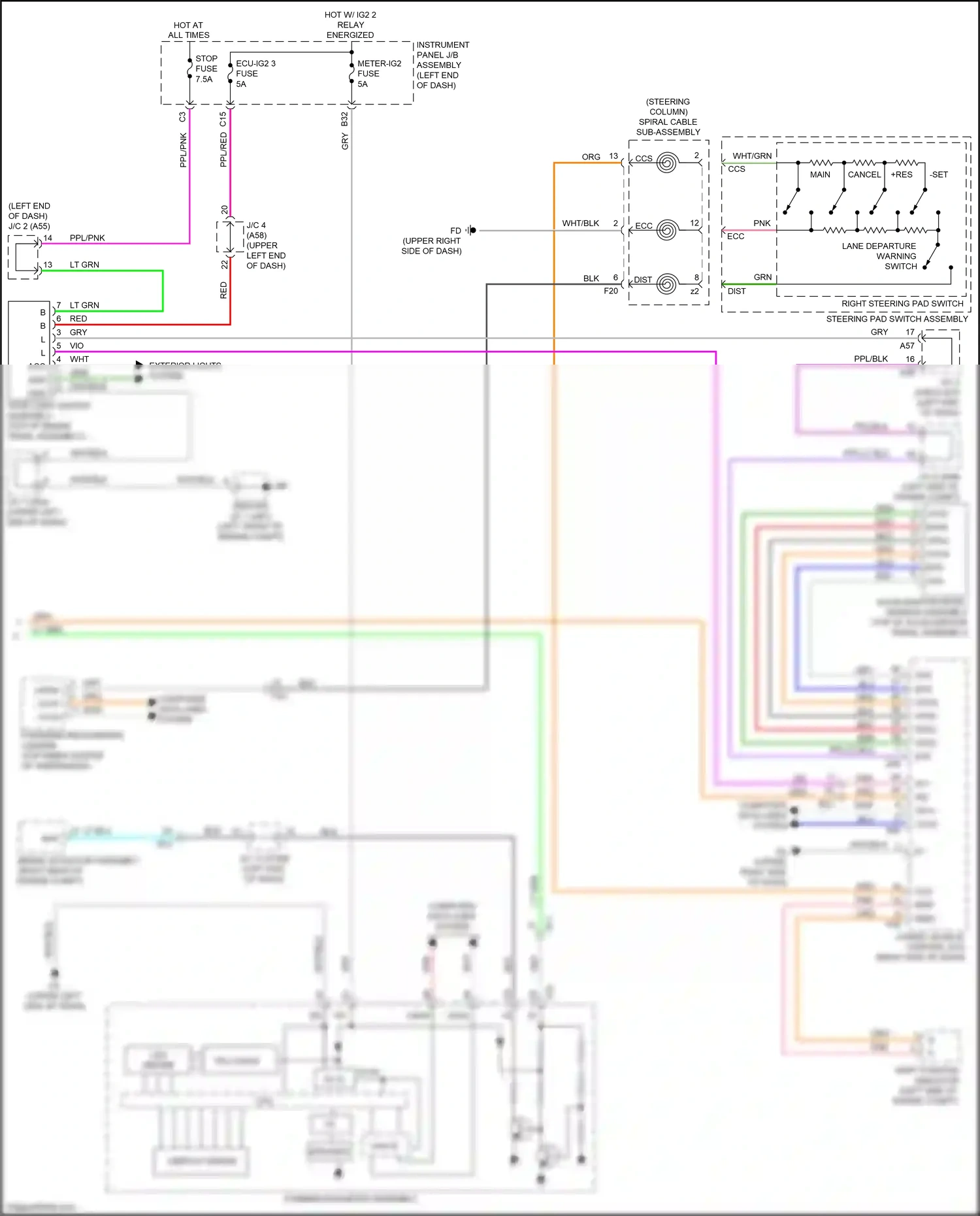 Lexus UX I (2018-2024) forward recognition camera wiring diagram  (3 of 7)