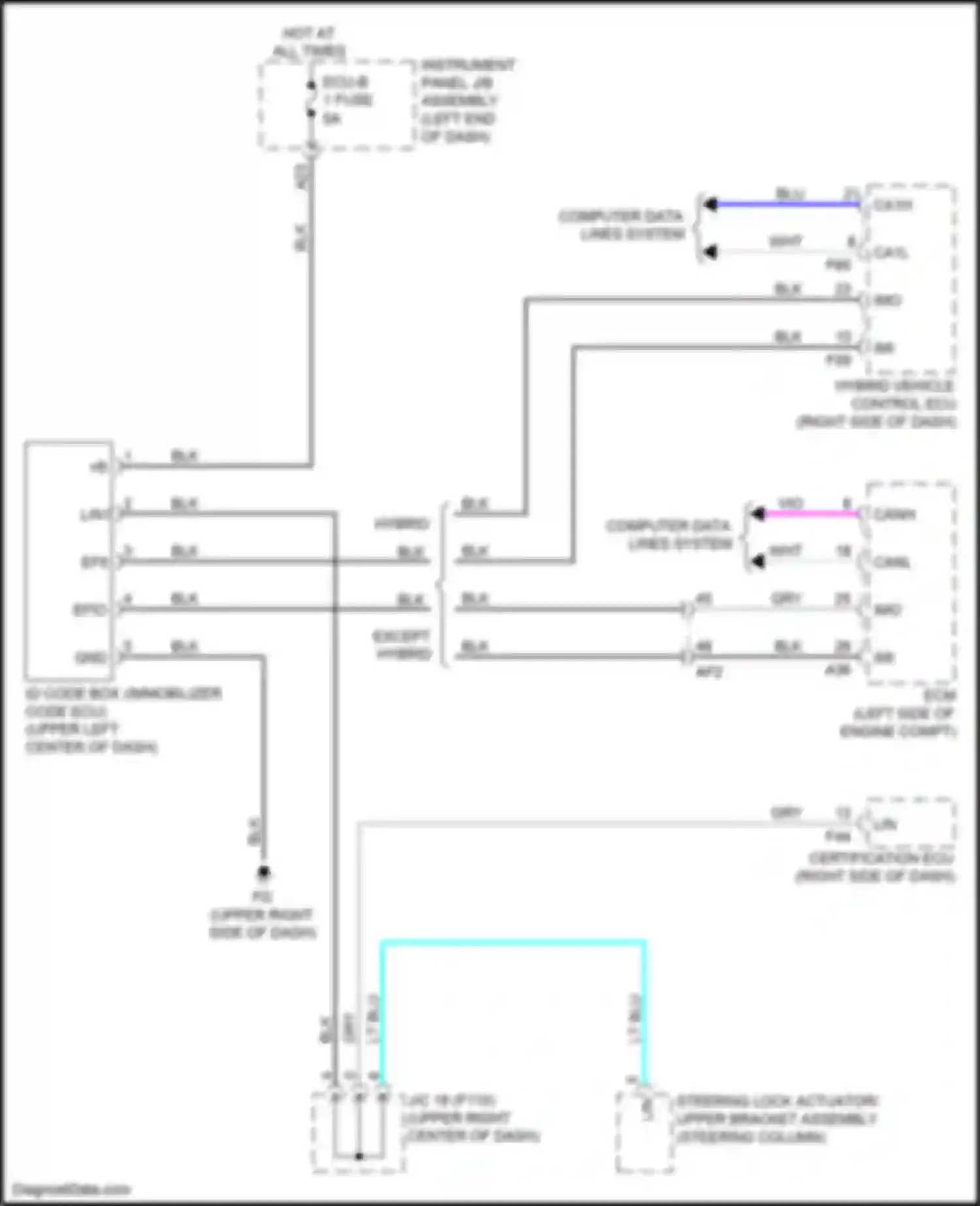 Wiring diagram steering column) for Lexus UX I (2018-2024)