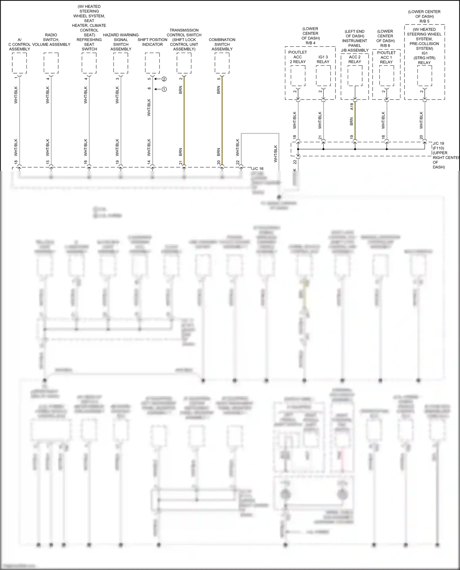 Lexus UX I (2018-2024) left instrument panel register assembly 1 wiring diagram  (1 of 3)