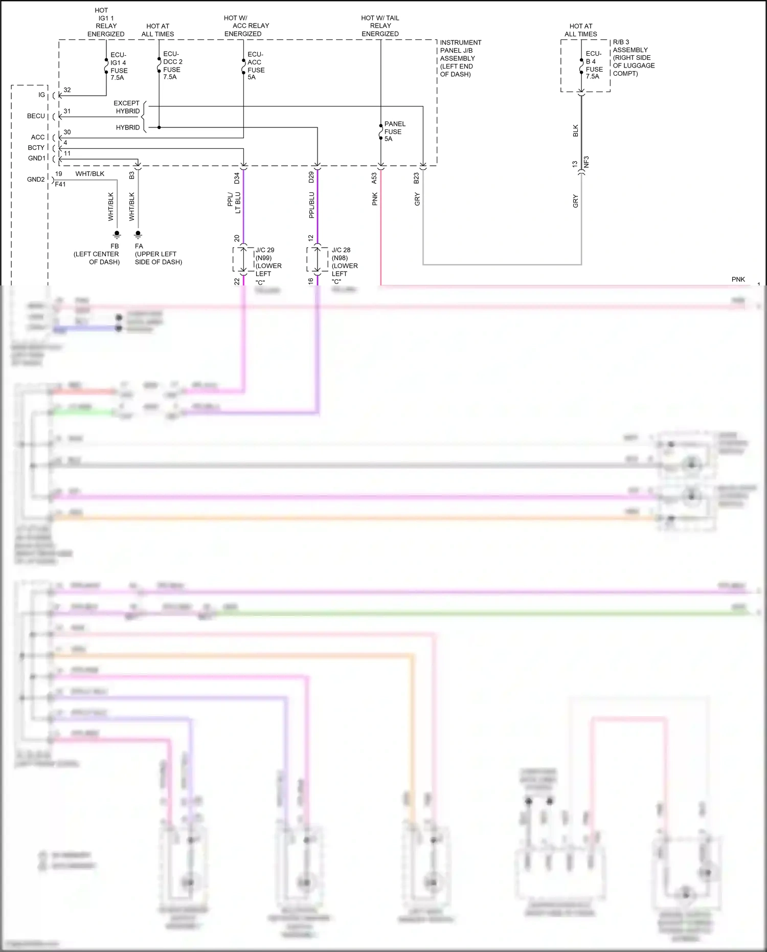 Lexus UX I (2018-2024) multiplex network master switch assembly wiring diagram  (3 of 8)