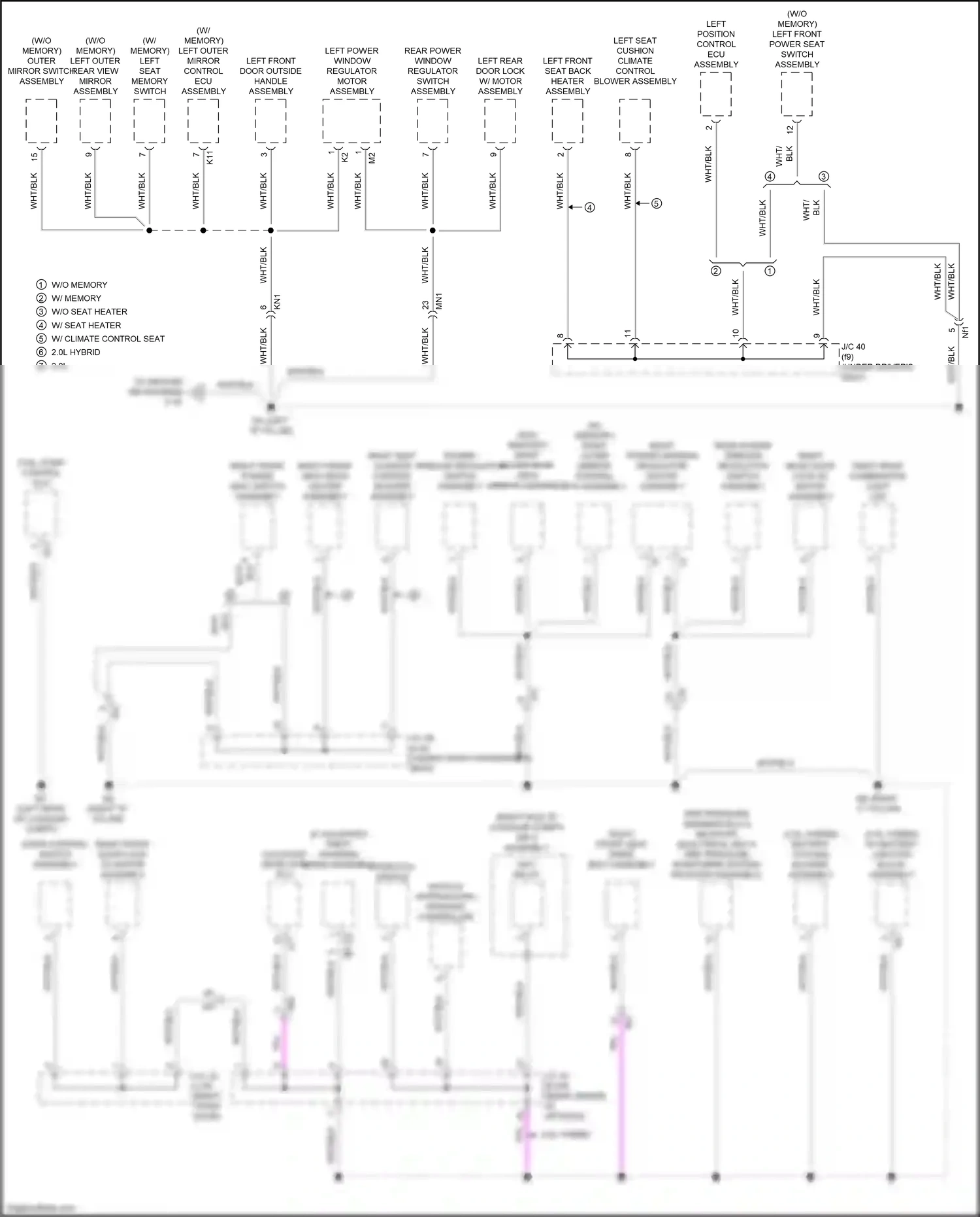Lexus UX I (2018-2024) outer mirror switch assembly wiring diagram  (2 of 8)
