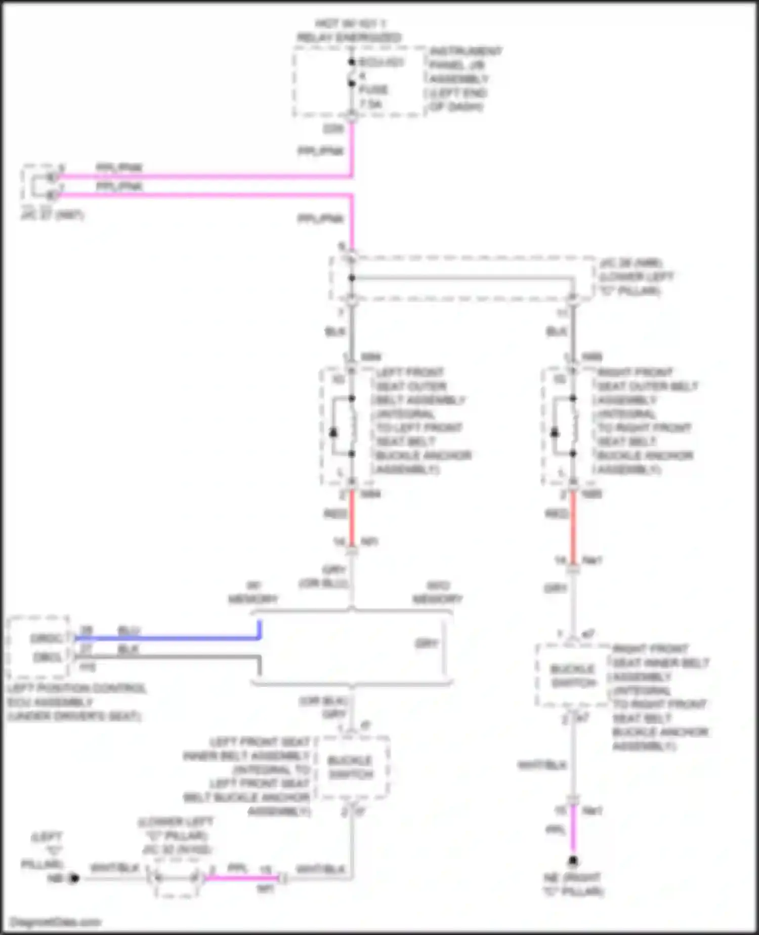 Wiring diagram w/o memory for Lexus UX I (2018-2024)