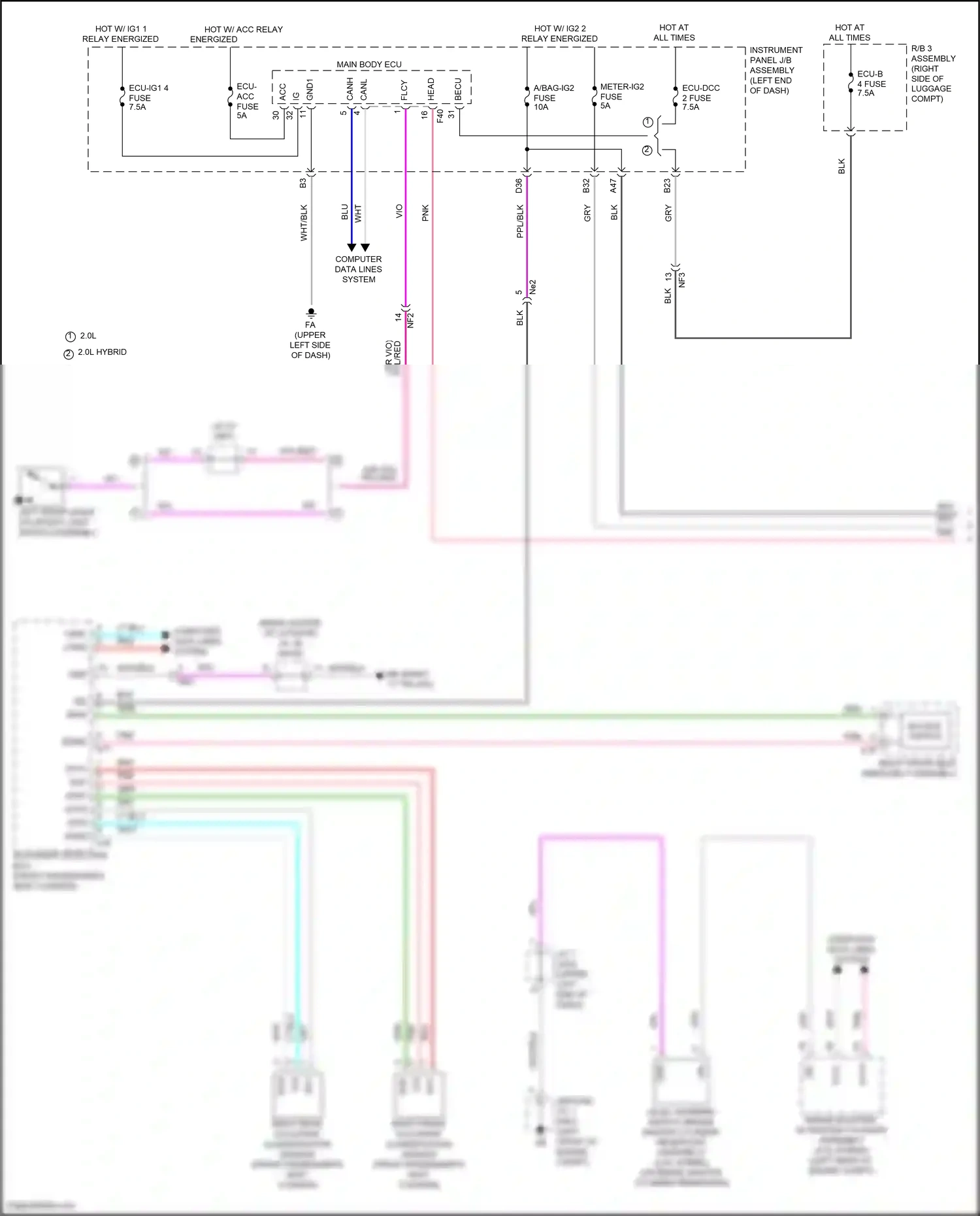 Lexus UX I (2018-2024) right front occupant classification sensor wiring diagram  (1 of 2)
