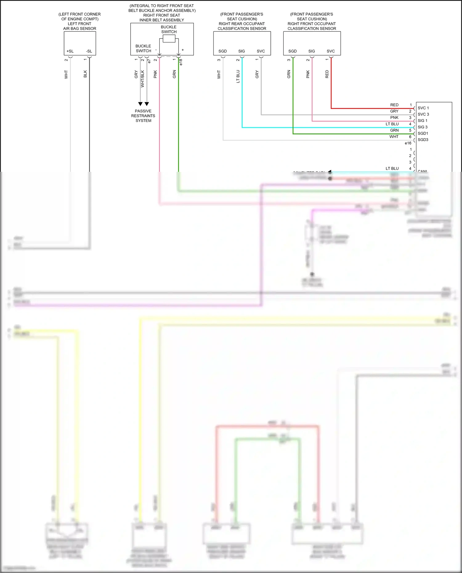 Lexus UX I (2018-2024) right front occupant classification sensor wiring diagram  (2 of 2)
