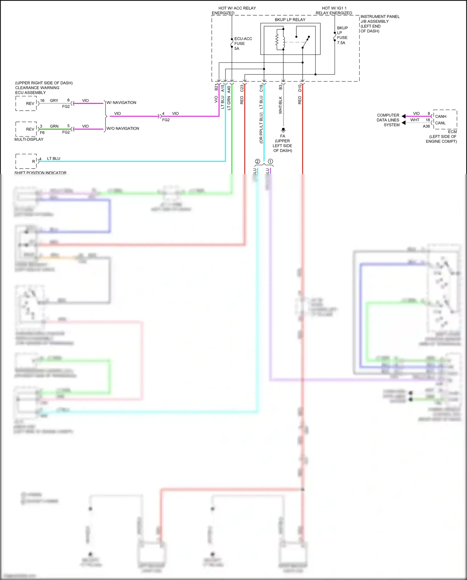 Lexus UX I (2018-2024) shift position indicator wiring diagram  (1 of 11)
