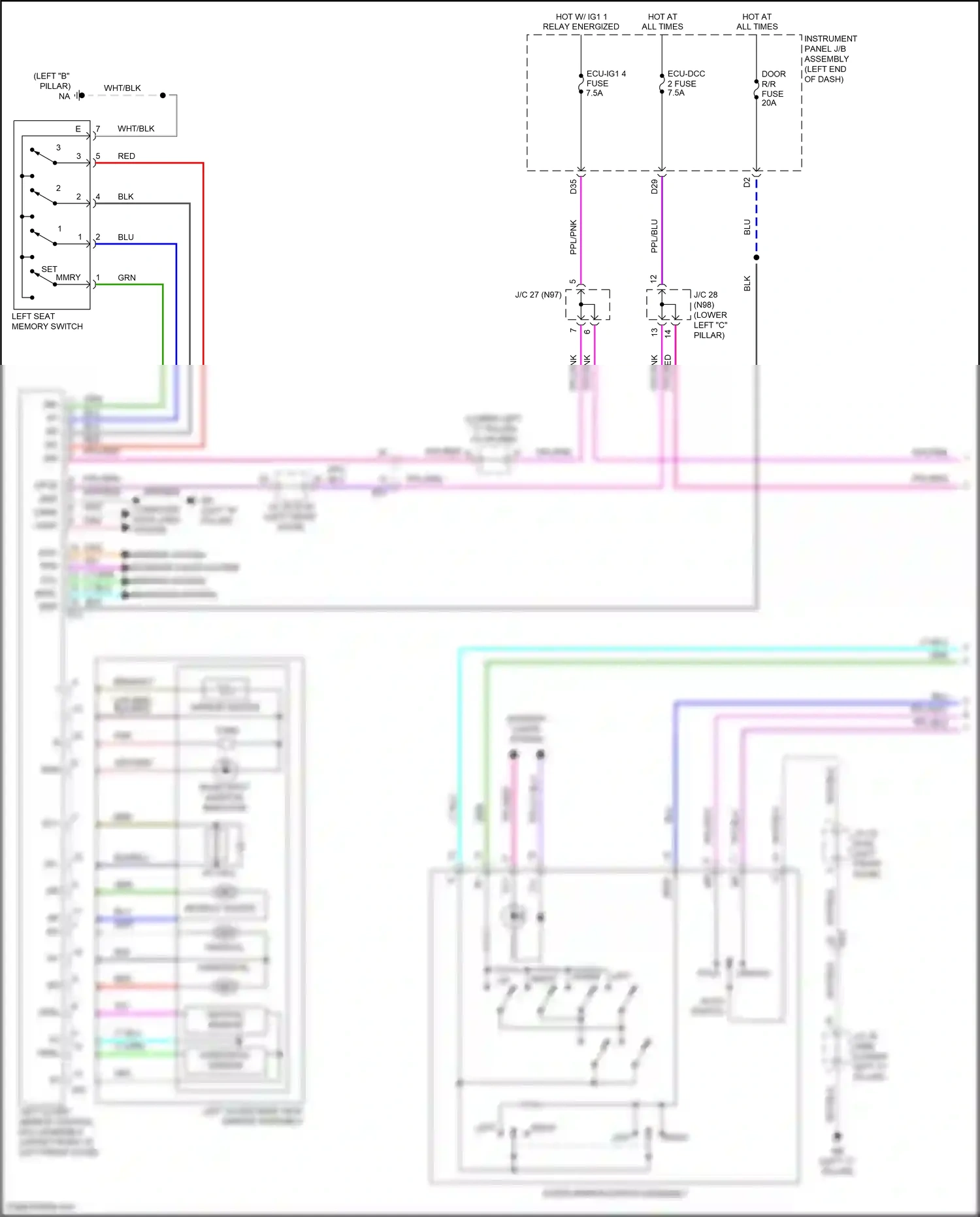 Lexus UX I (2018-2024) vertical sensor wiring diagram  (1 of 2)
