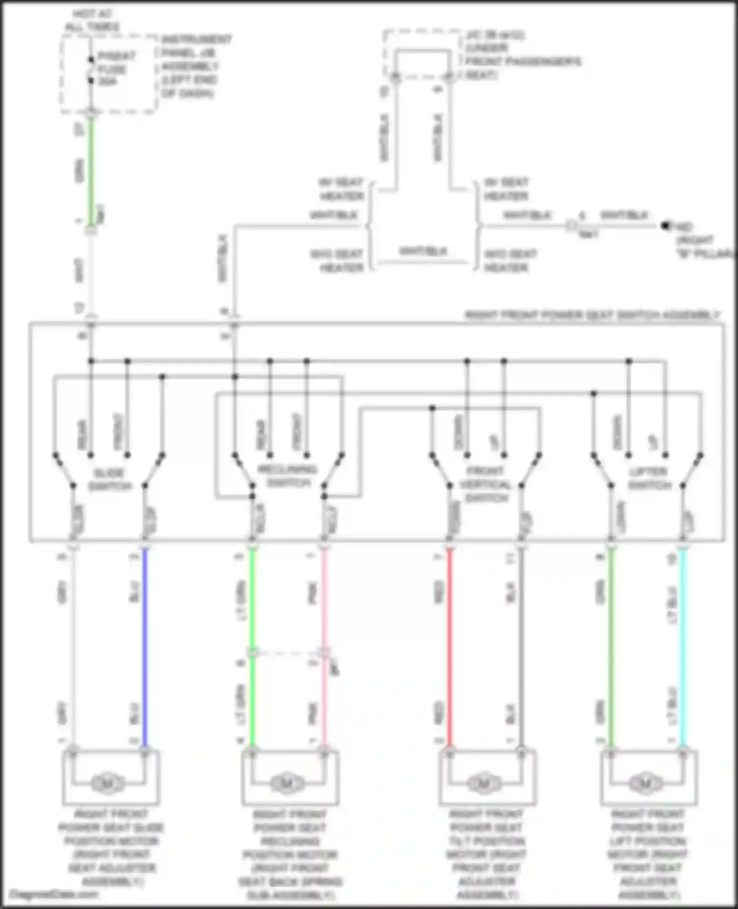 Wiring diagram slide switch for Lexus UX I (2018-2024)