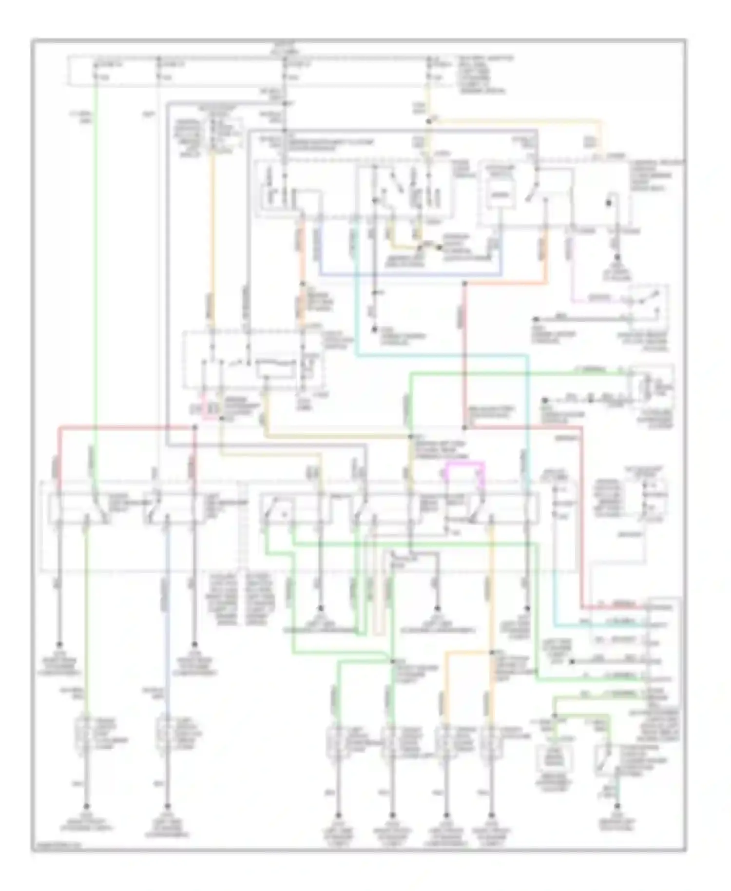 Aviator Lincoln I (2002-2005): Headlights circuit, with drl