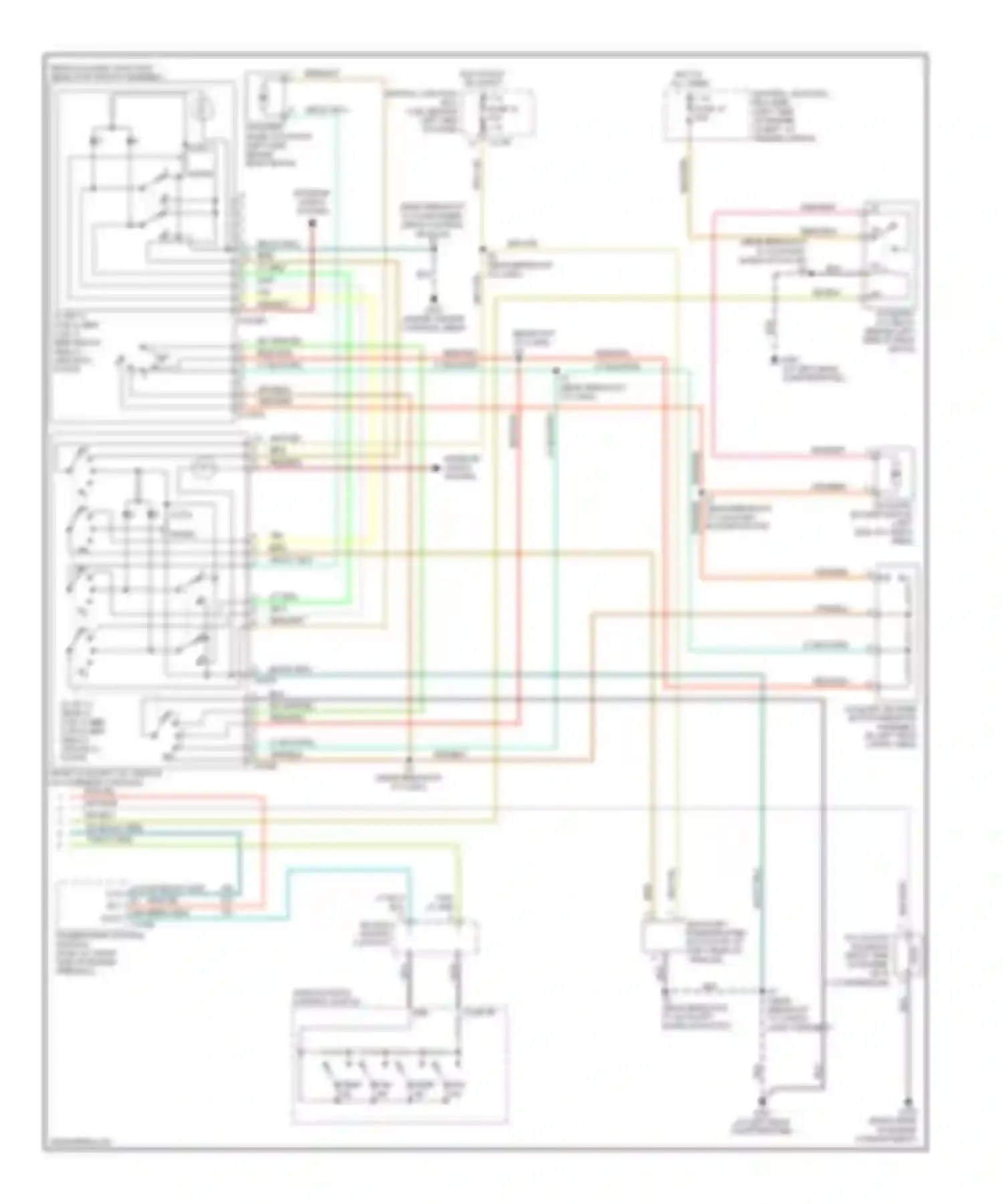 Wiring diagram 0) off 1) low 2) med low 3) med high 4) high 5) ceiling 6) floor for Lincoln Aviator I (2002-2005) (1 of 1)