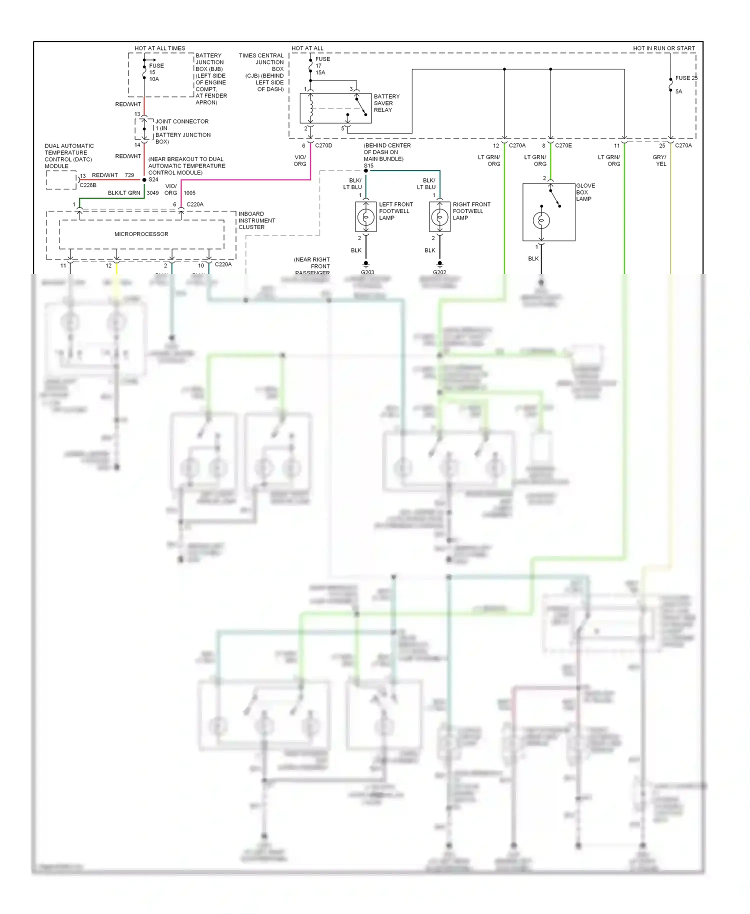 Lincoln Aviator I (2002-2005) dual automatic temperature control (datc) module wiring diagram  (2 of 6)