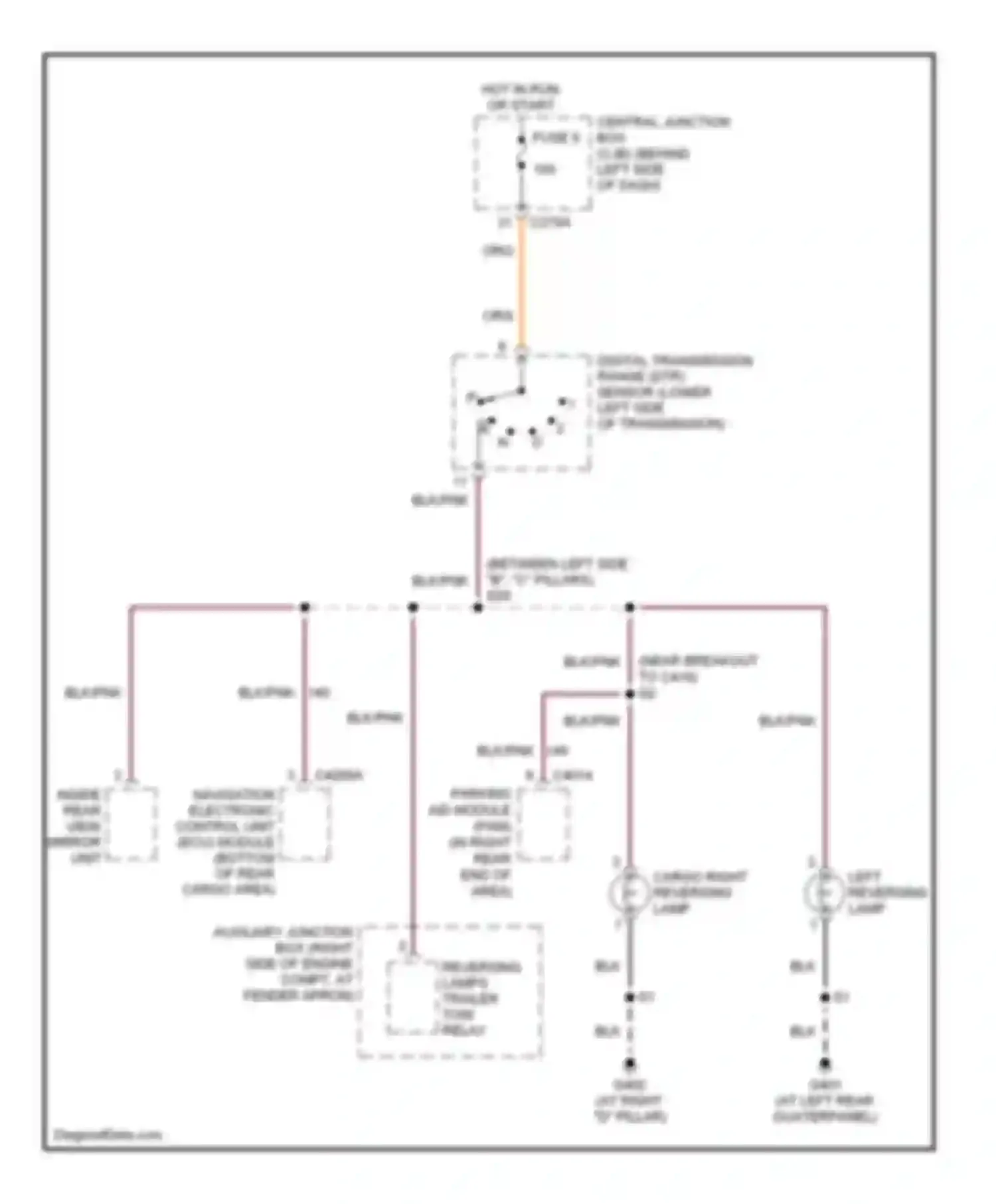 Wiring diagram hot in run or start for Lincoln Aviator I (2002-2005) (5 of 18)