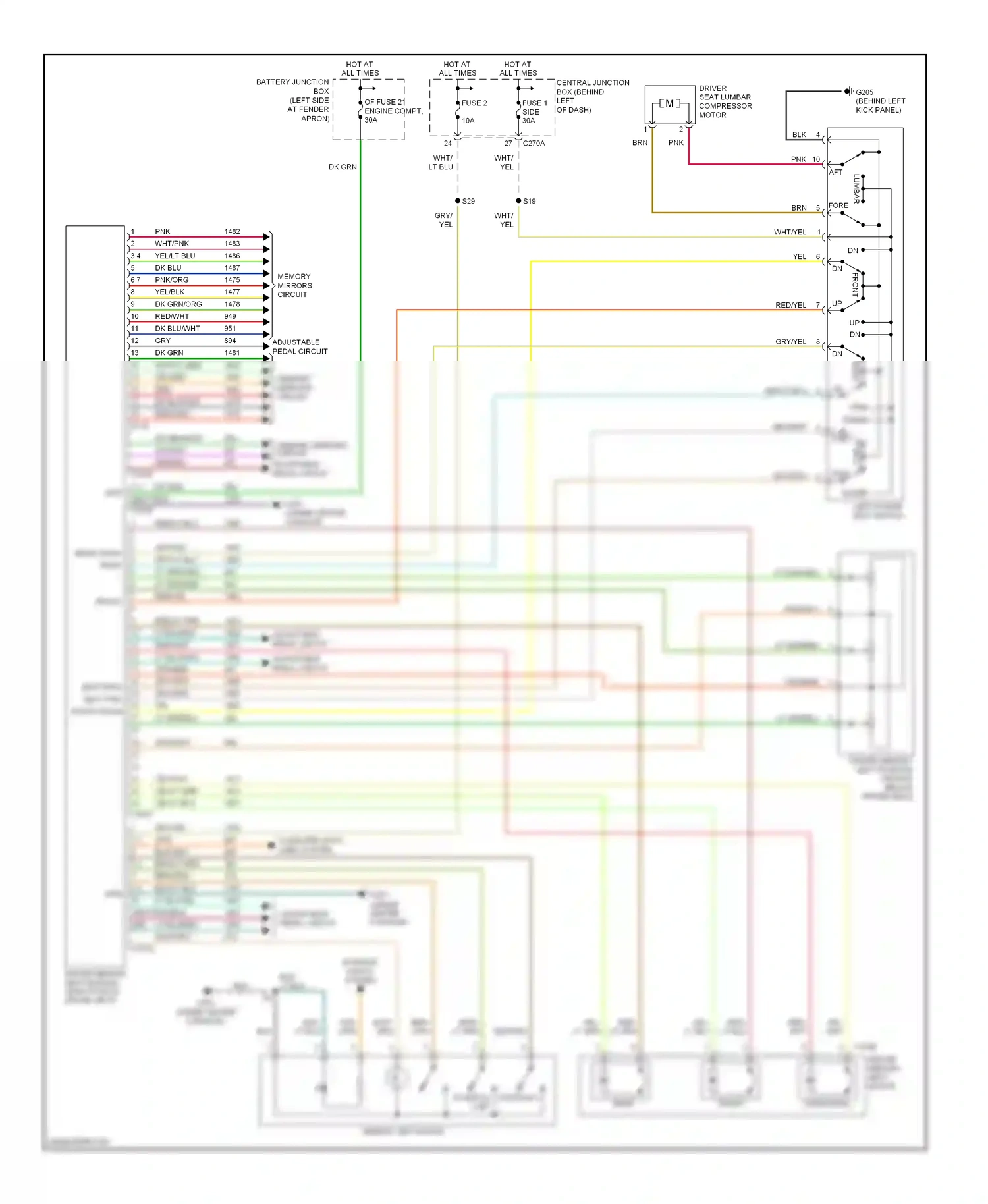 Lincoln Aviator I (2002-2005) memory set switch wiring diagram  (1 of 3)
