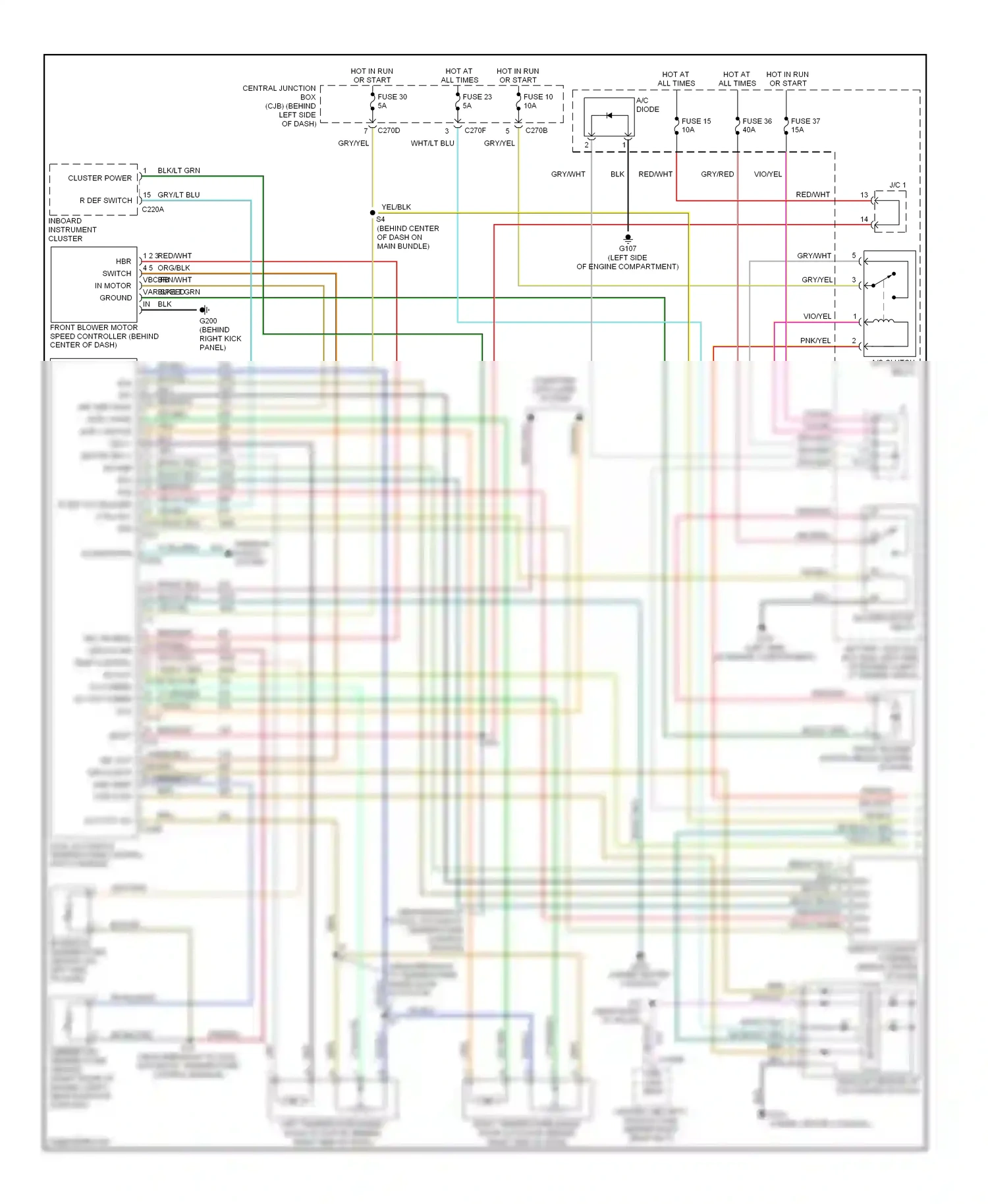 Lincoln Aviator I (2002-2005) microprocessor wiring diagram  (1 of 4)