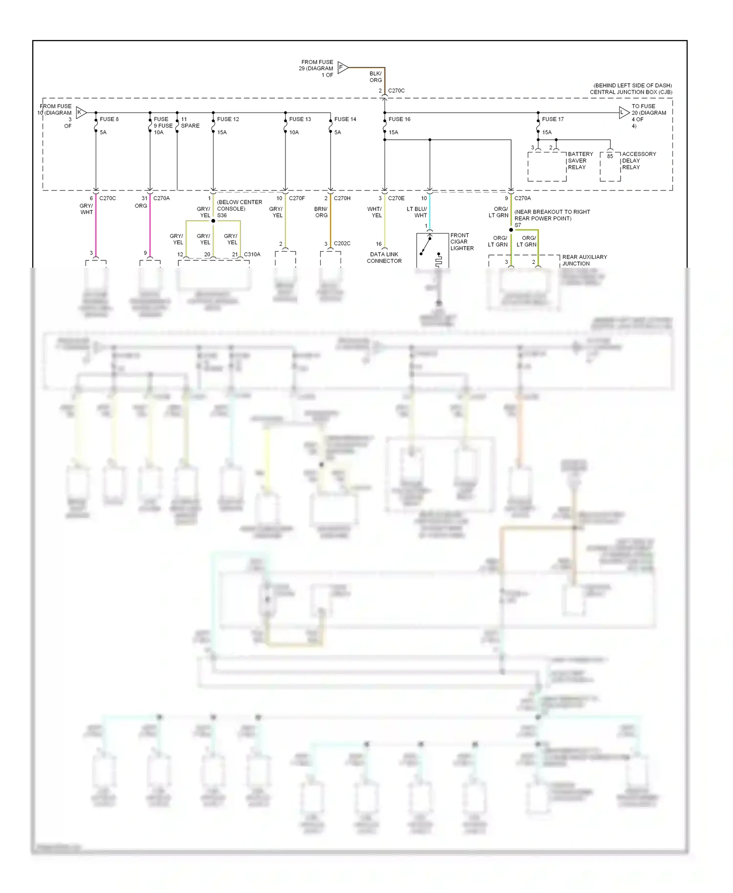 Lincoln Aviator I (2002-2005) multi- function switch wiring diagram  (5 of 5)