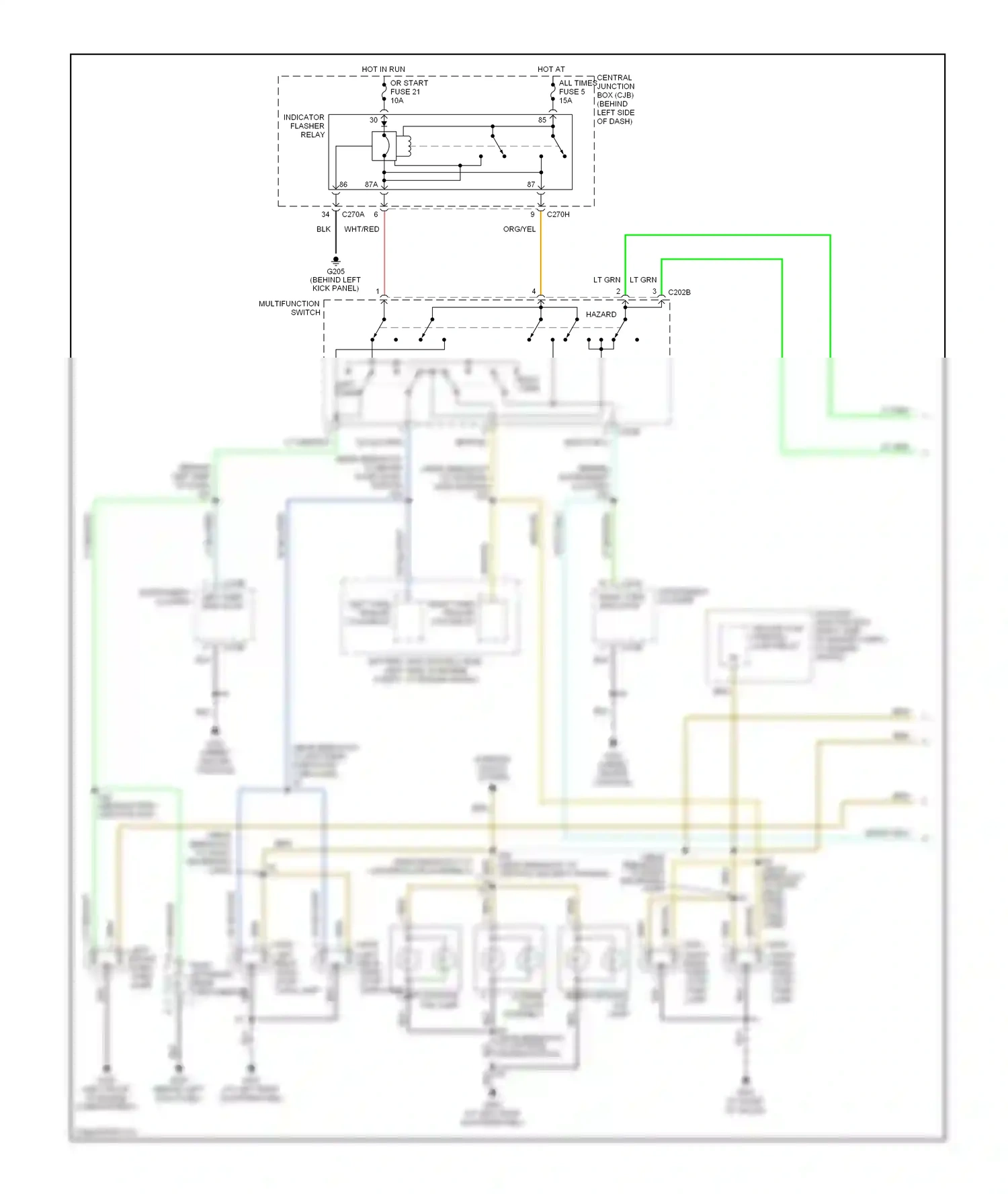 Lincoln Aviator I (2002-2005) multifunction switch wiring diagram  (1 of 2)