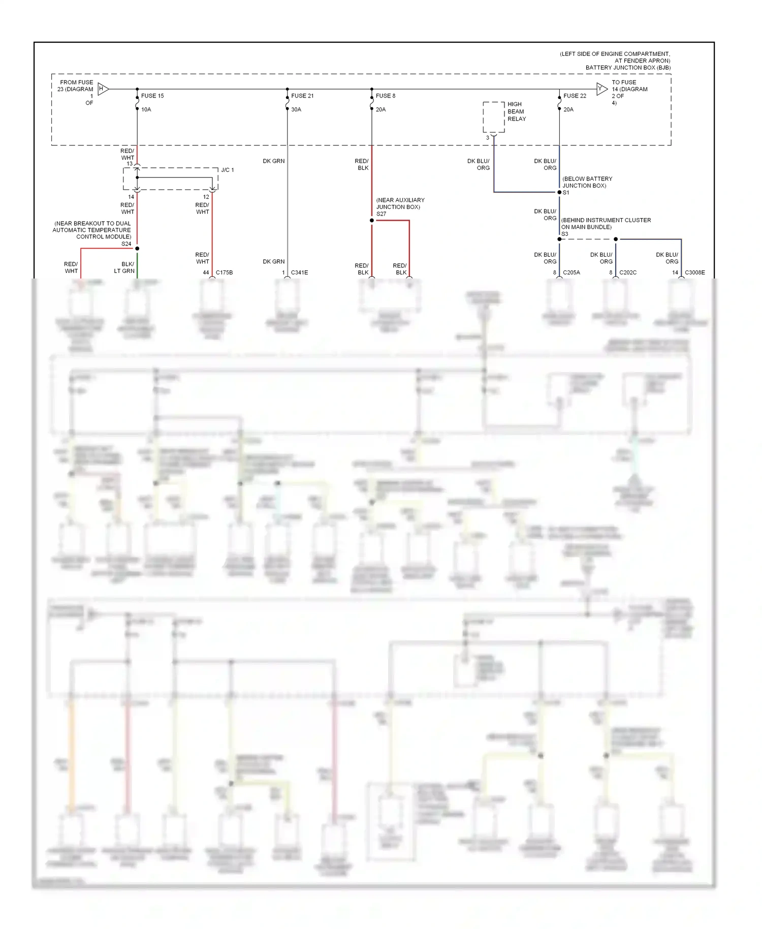 Lincoln Aviator I (2002-2005) multifunction switch wiring diagram  (2 of 2)