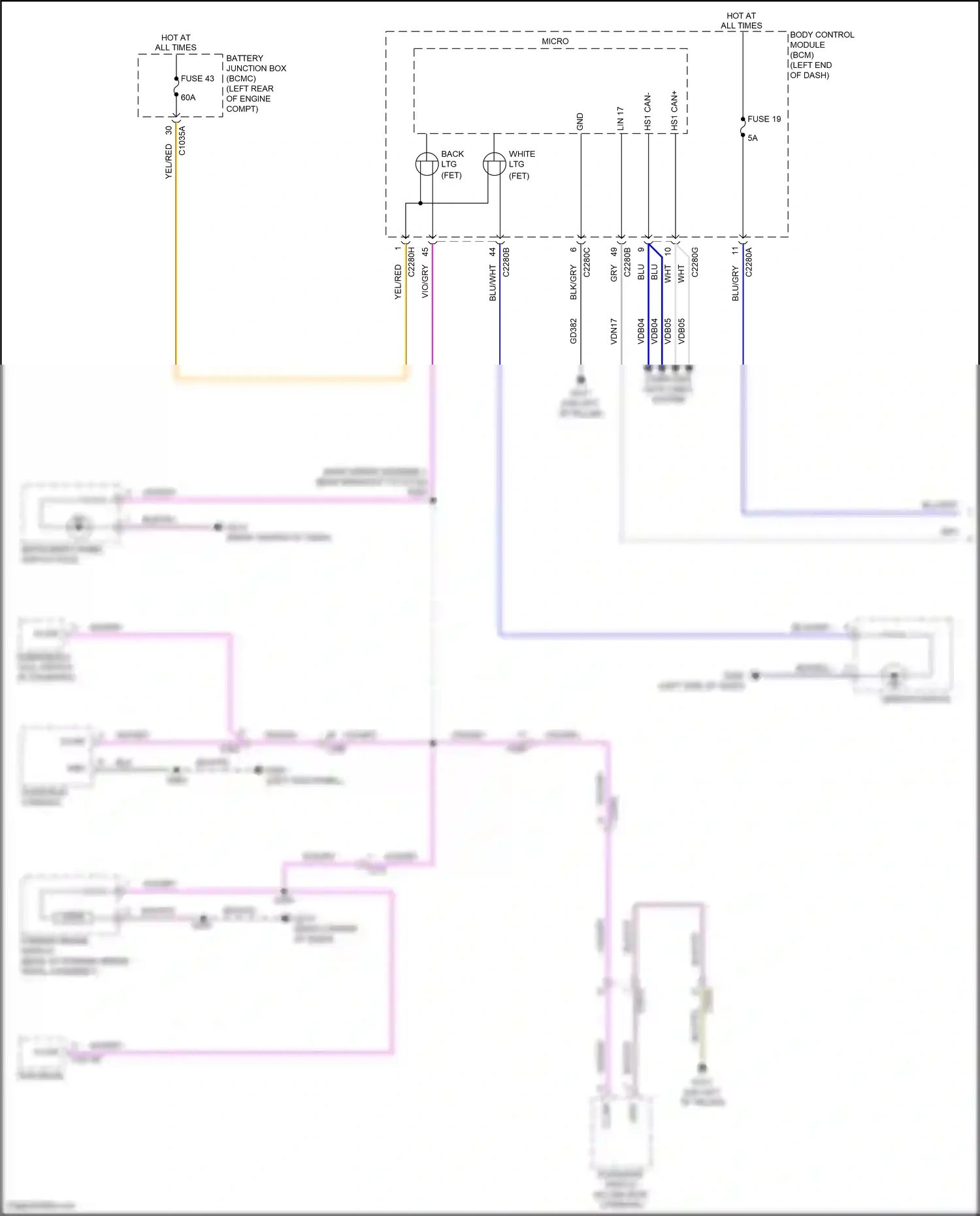 Wiring diagram blk/blu for Lincoln Aviator II (2019-2024) (45 of 61)