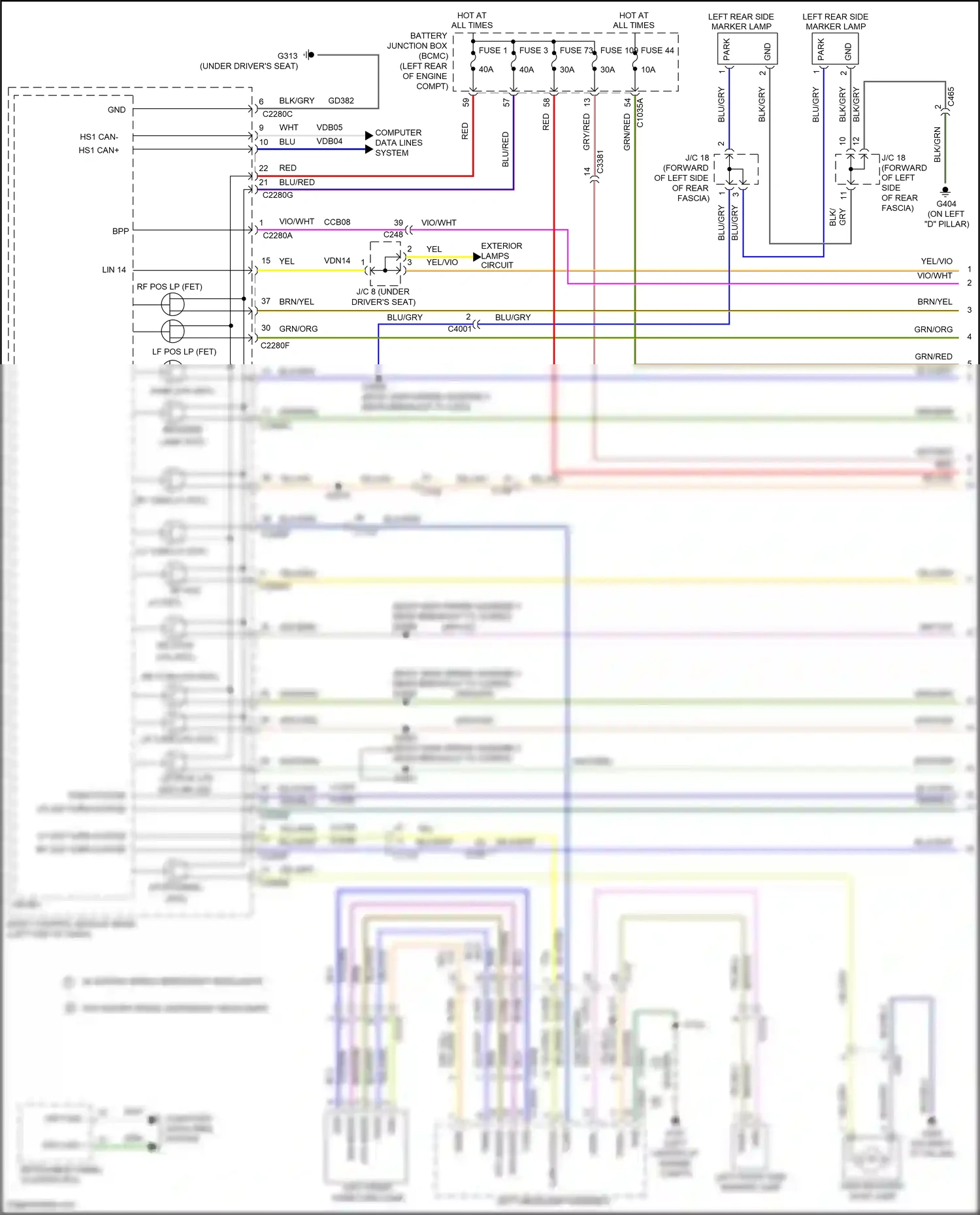 Wiring diagram blk/blu for Lincoln Aviator II (2019-2024) (54 of 61)