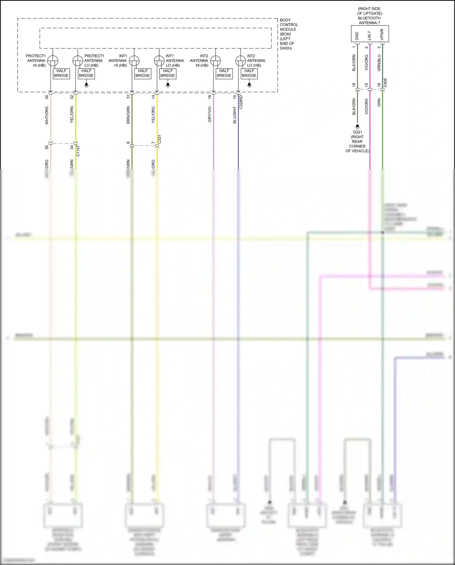 Wiring diagram bluetooth antenna 7 for Lincoln Aviator II (2019-2024) (1 of 3)