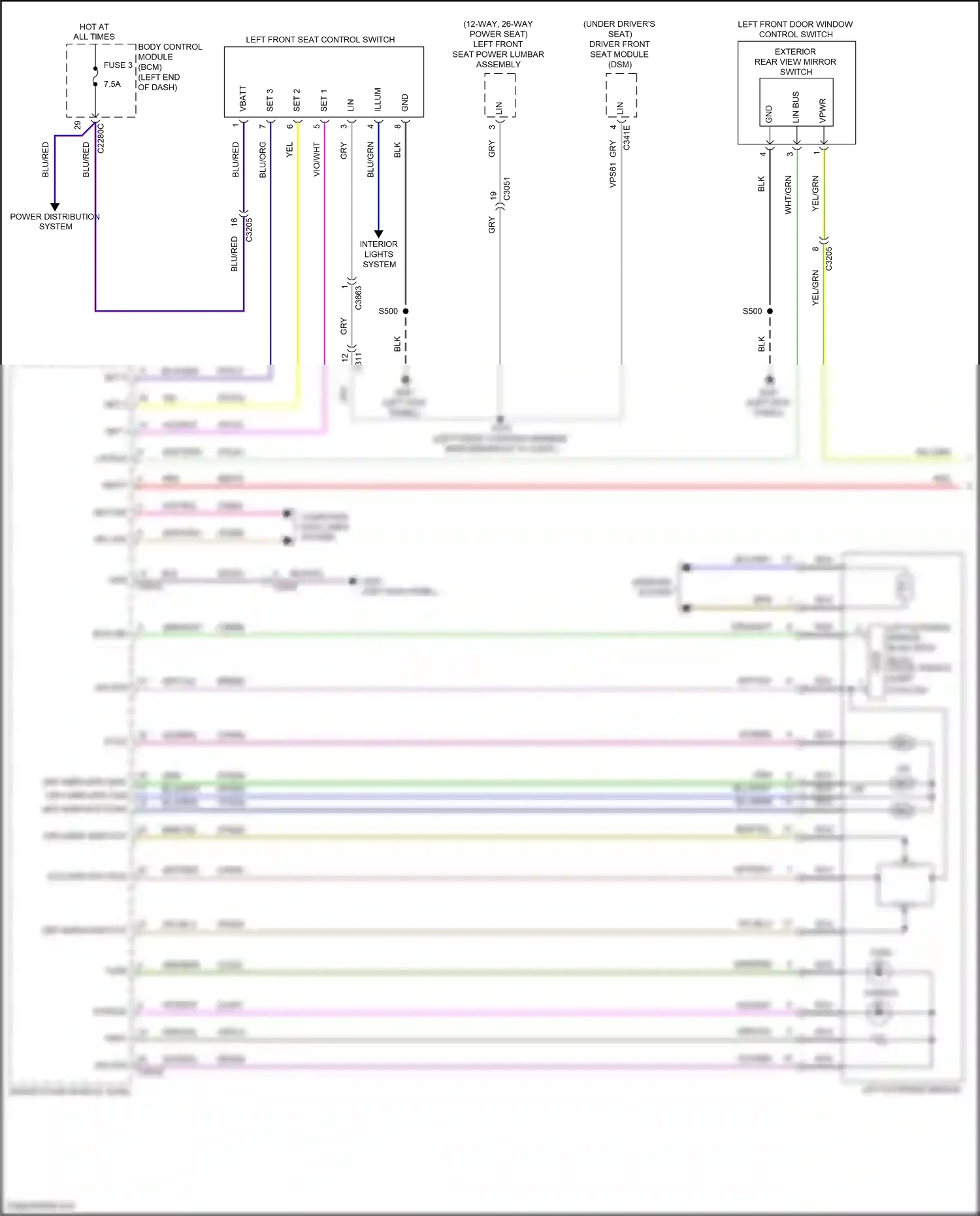 Wiring diagram blu/grn for Lincoln Aviator II (2019-2024) (55 of 94)