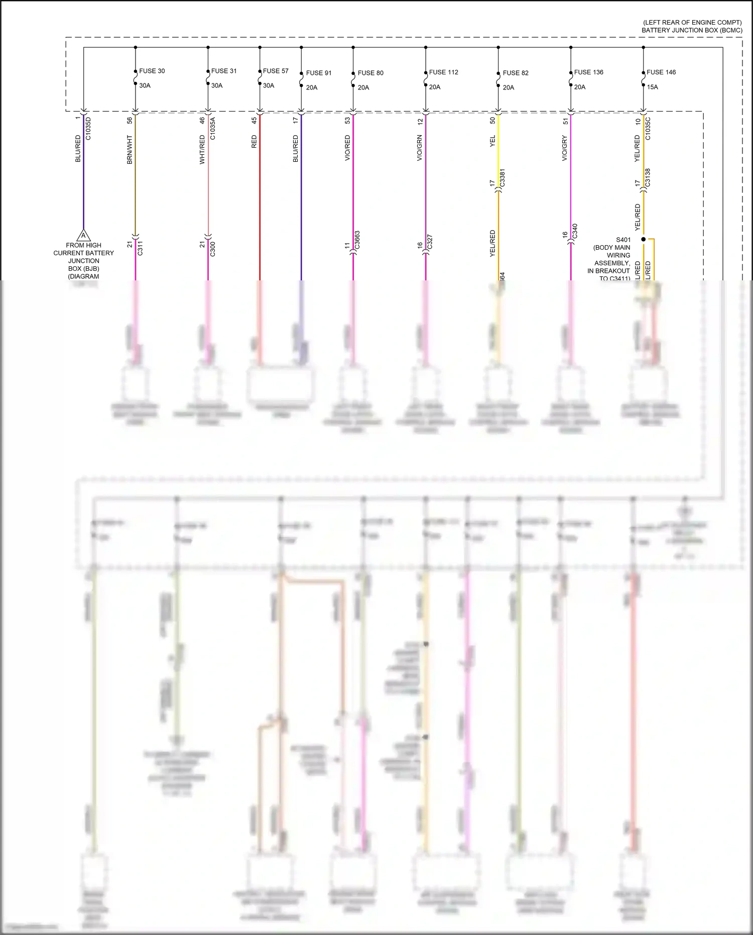Wiring diagram blu/red for Lincoln Aviator II (2019-2024) (17 of 59)