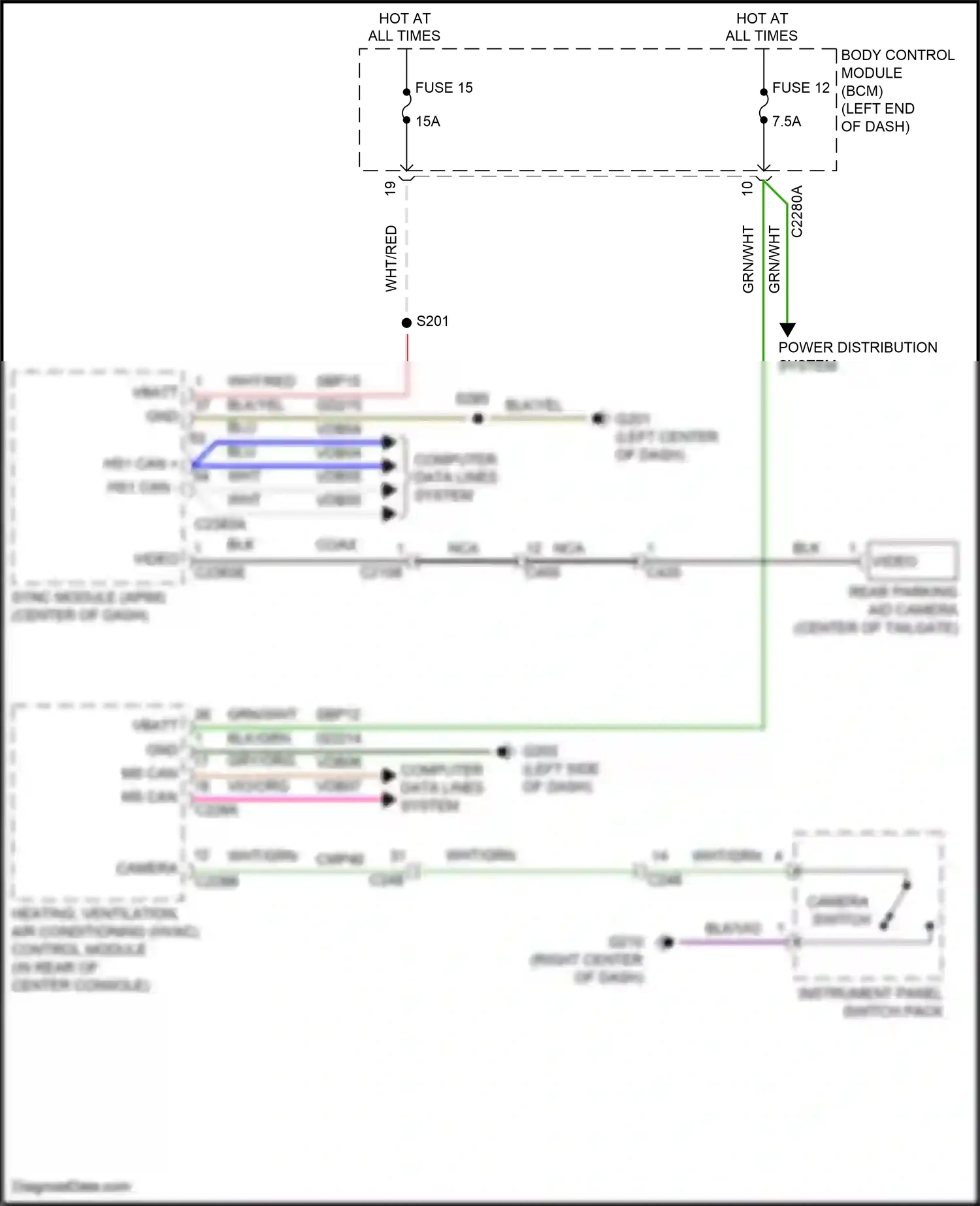 Wiring diagram camera switch for Lincoln Aviator II (2019-2024) (2 of 2)