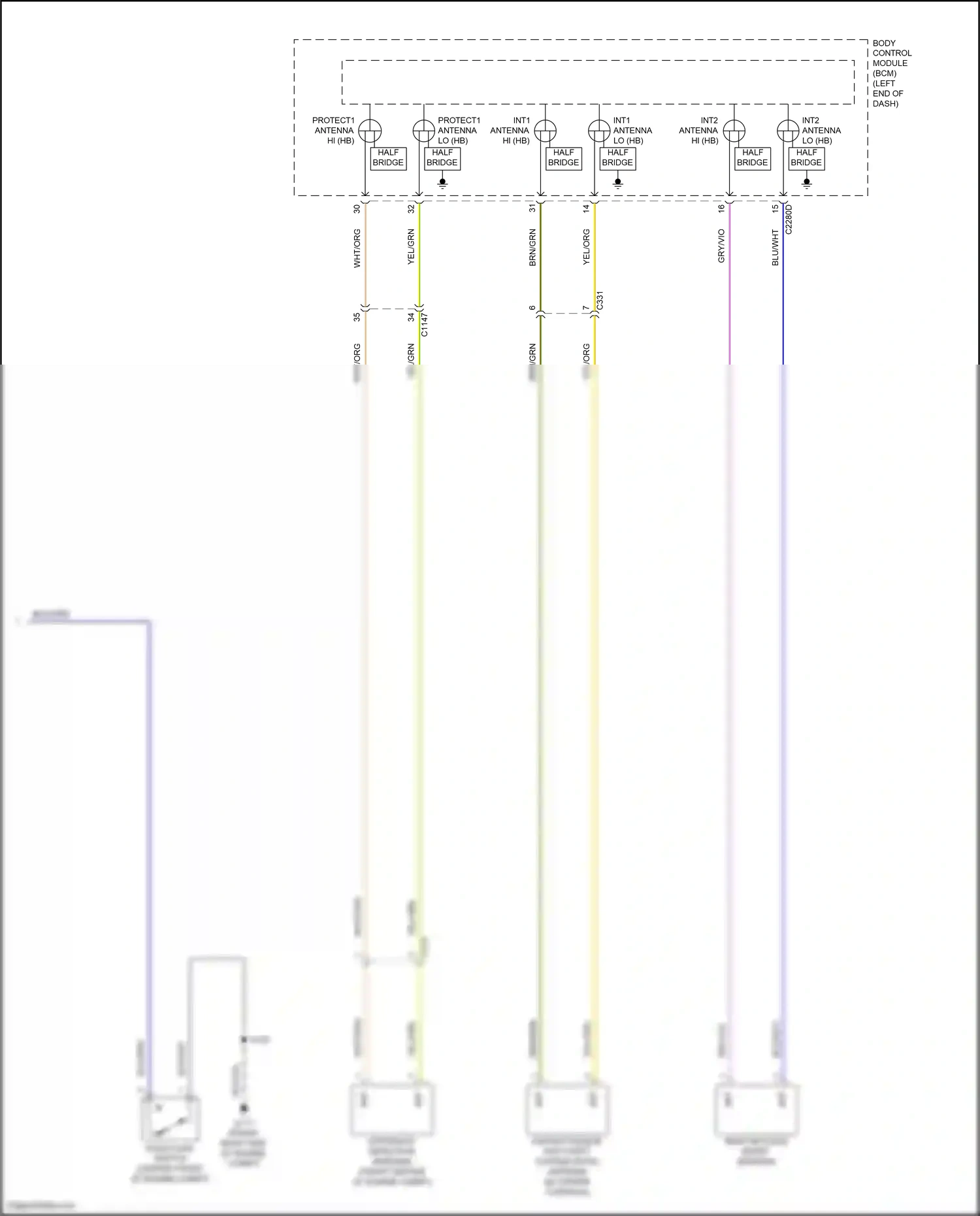 Wiring diagram half bridge for Lincoln Aviator II (2019-2024) (4 of 10)