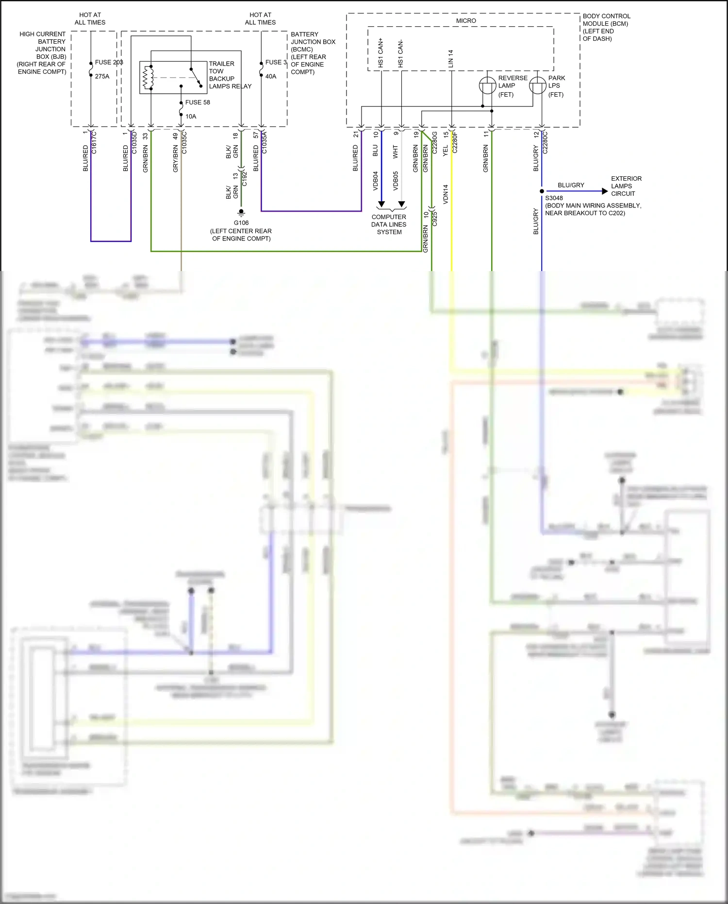 Wiring diagram headlights system for Lincoln Aviator II (2019-2024) (1 of 7)