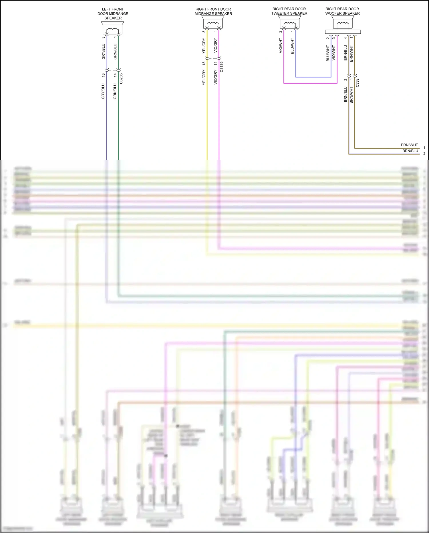 Wiring diagram left d pillar speaker for Lincoln Aviator II (2019-2024) (1 of 2)