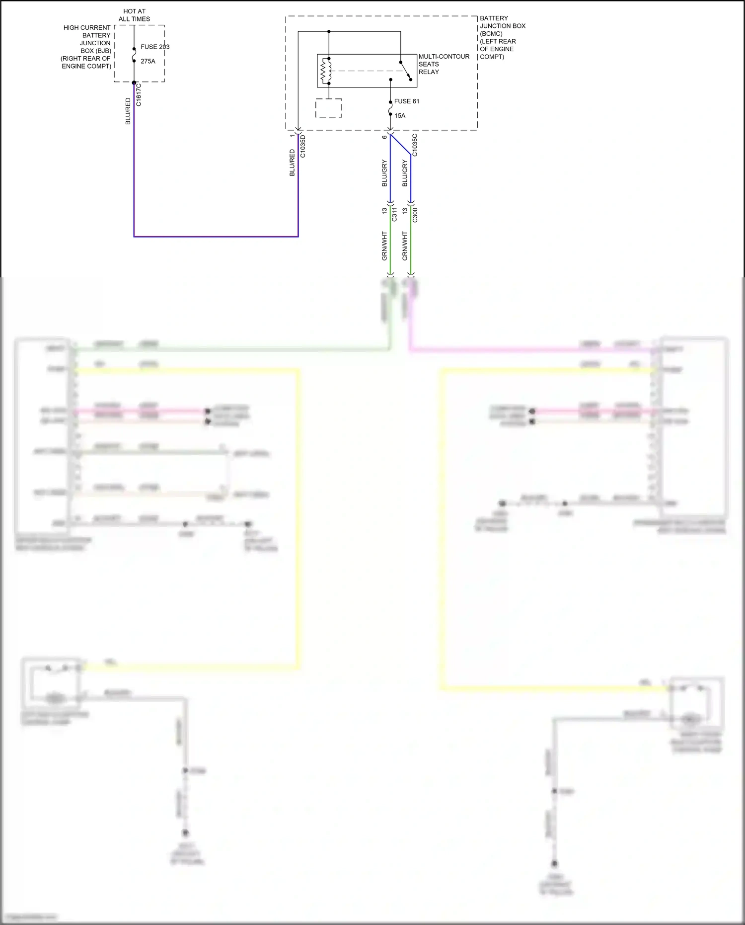 Wiring diagram left multi-contour control pump for Lincoln Aviator II (2019-2024) (2 of 2)