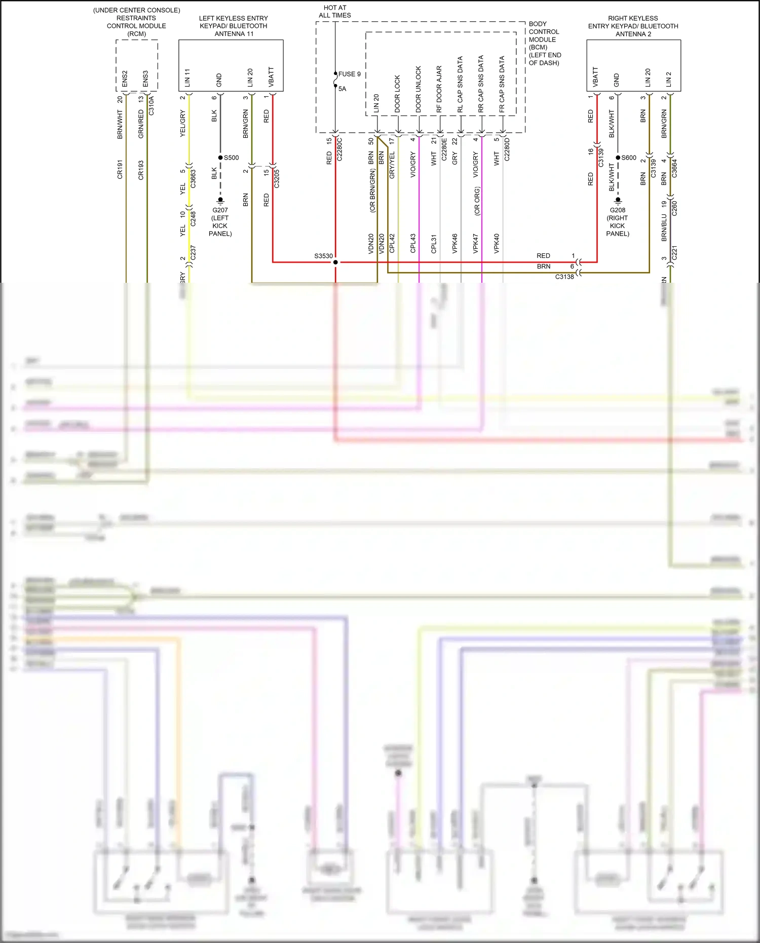 Wiring diagram lin 2 for Lincoln Aviator II (2019-2024) (1 of 4)