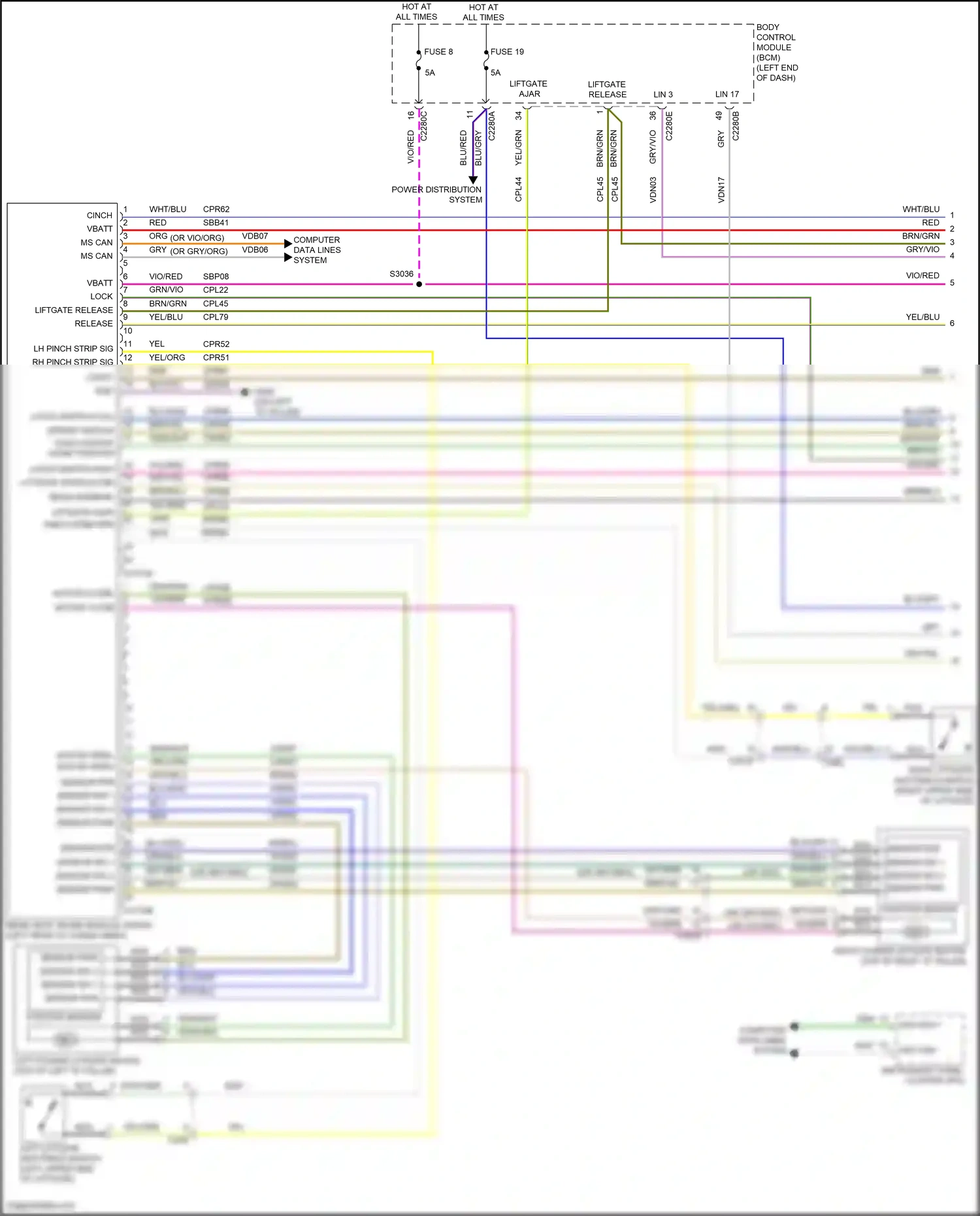 Wiring diagram power distribution system for Lincoln Aviator II (2019-2024) (16 of 17)