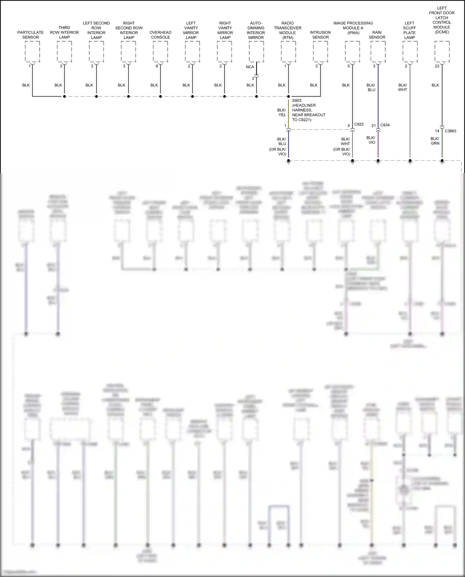 Wiring diagram rain sensor for Lincoln Aviator II (2019-2024) (1 of 2)