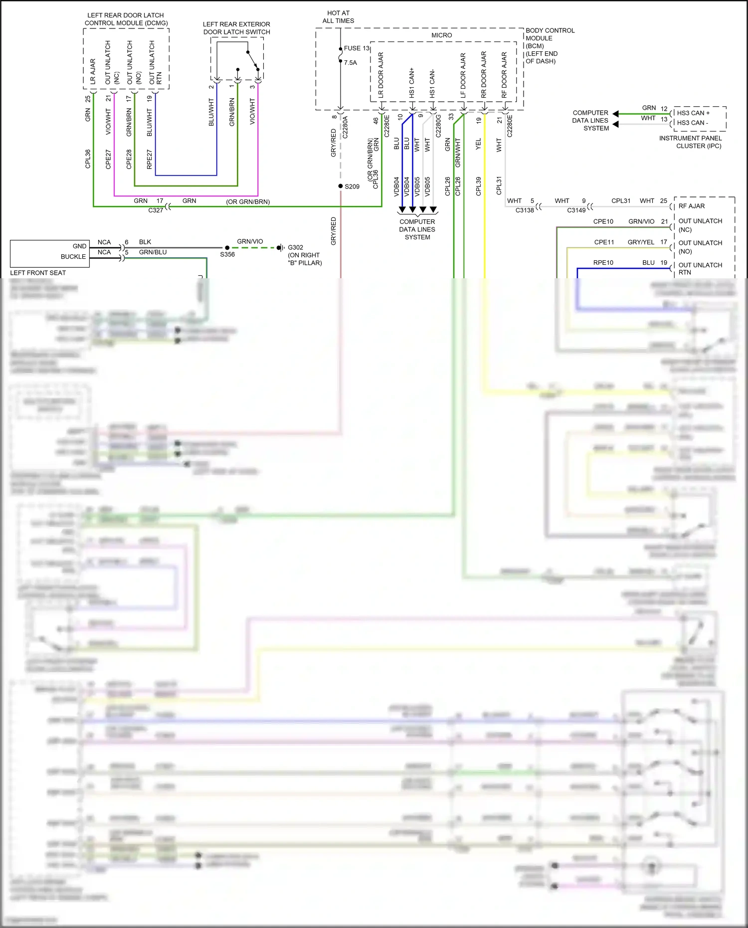 Wiring diagram rf ajar for Lincoln Aviator II (2019-2024) (1 of 7)