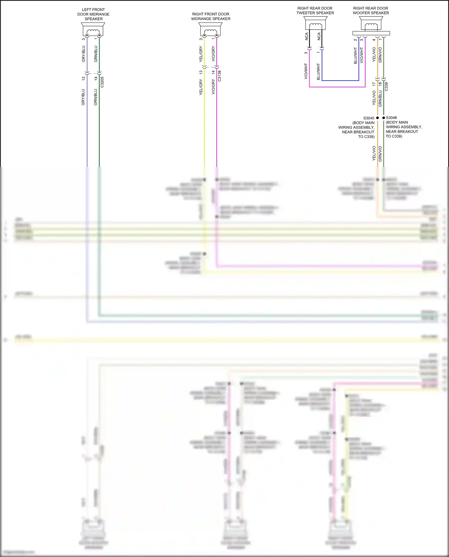 Wiring diagram right front door midrange speaker for Lincoln Aviator II (2019-2024) (1 of 4)