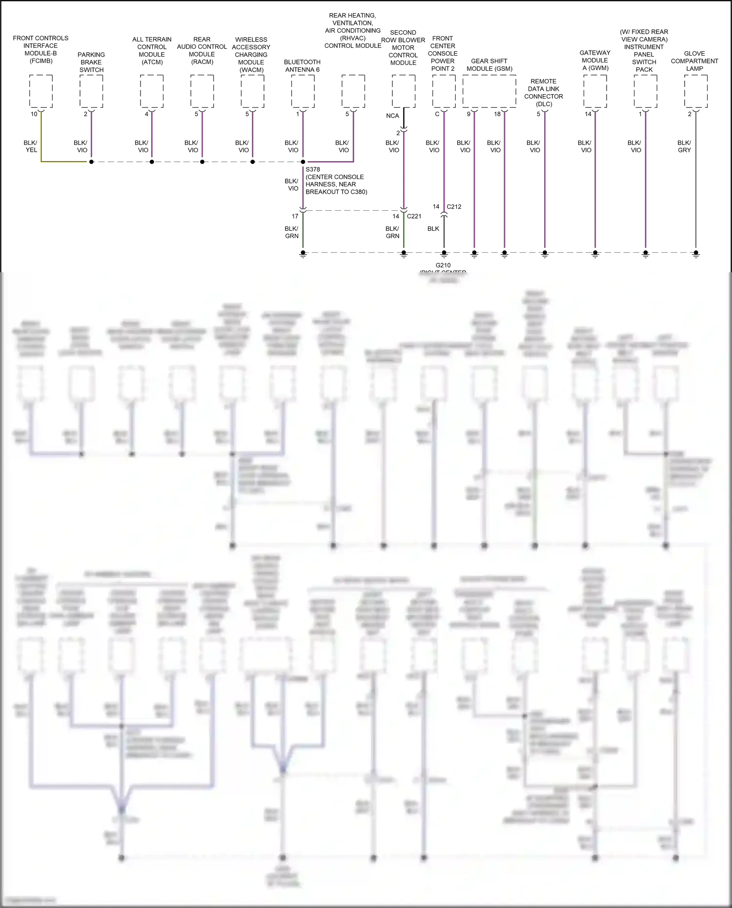 Wiring diagram second row blower motor control module for Lincoln Aviator II (2019-2024) (1 of 1)