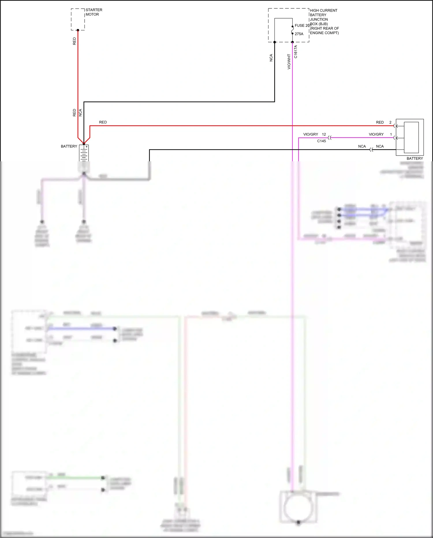 Wiring diagram starter motor for Lincoln Aviator II (2019-2024) (1 of 4)