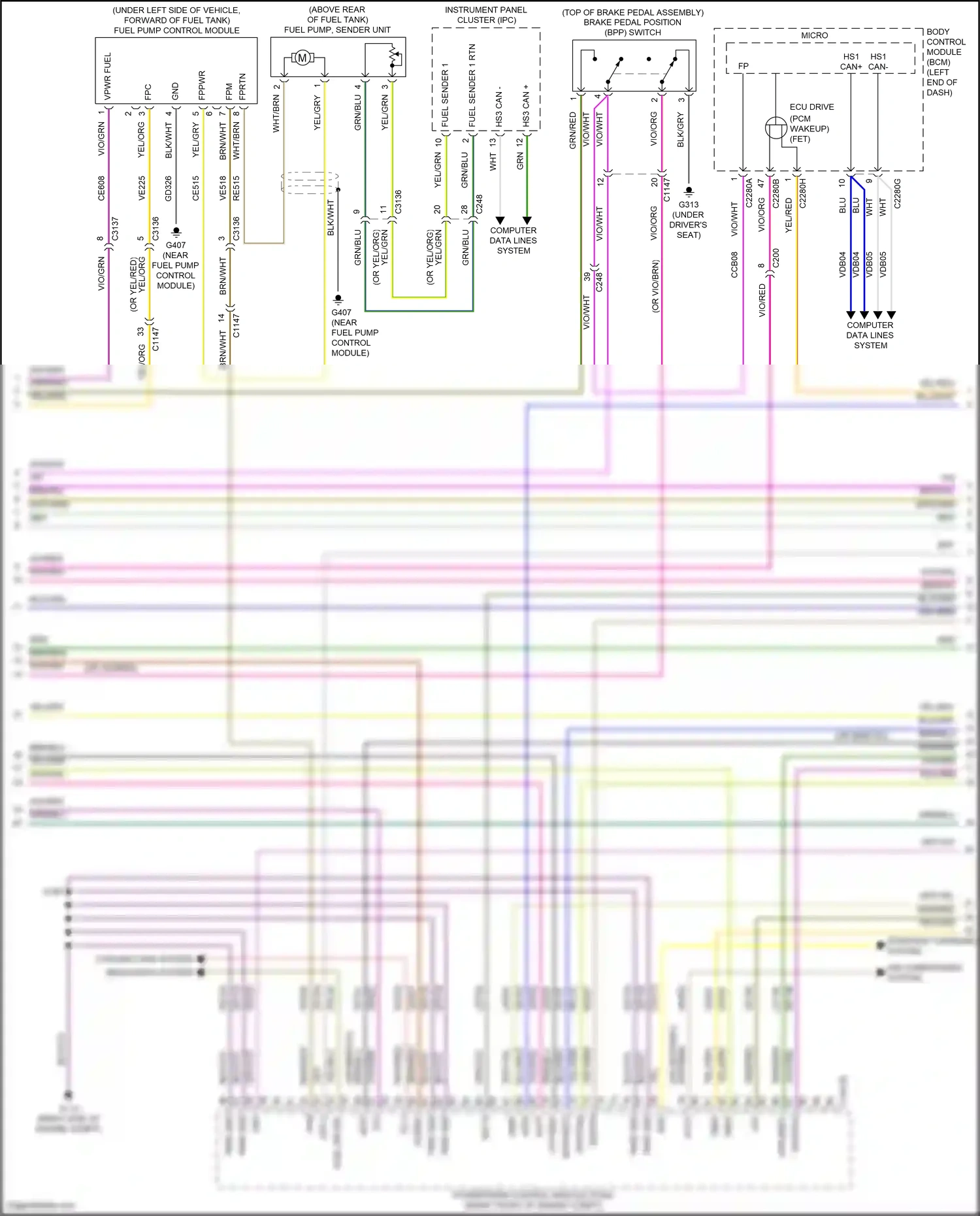 Wiring diagram starting/ charging system for Lincoln Aviator II (2019-2024) (1 of 2)