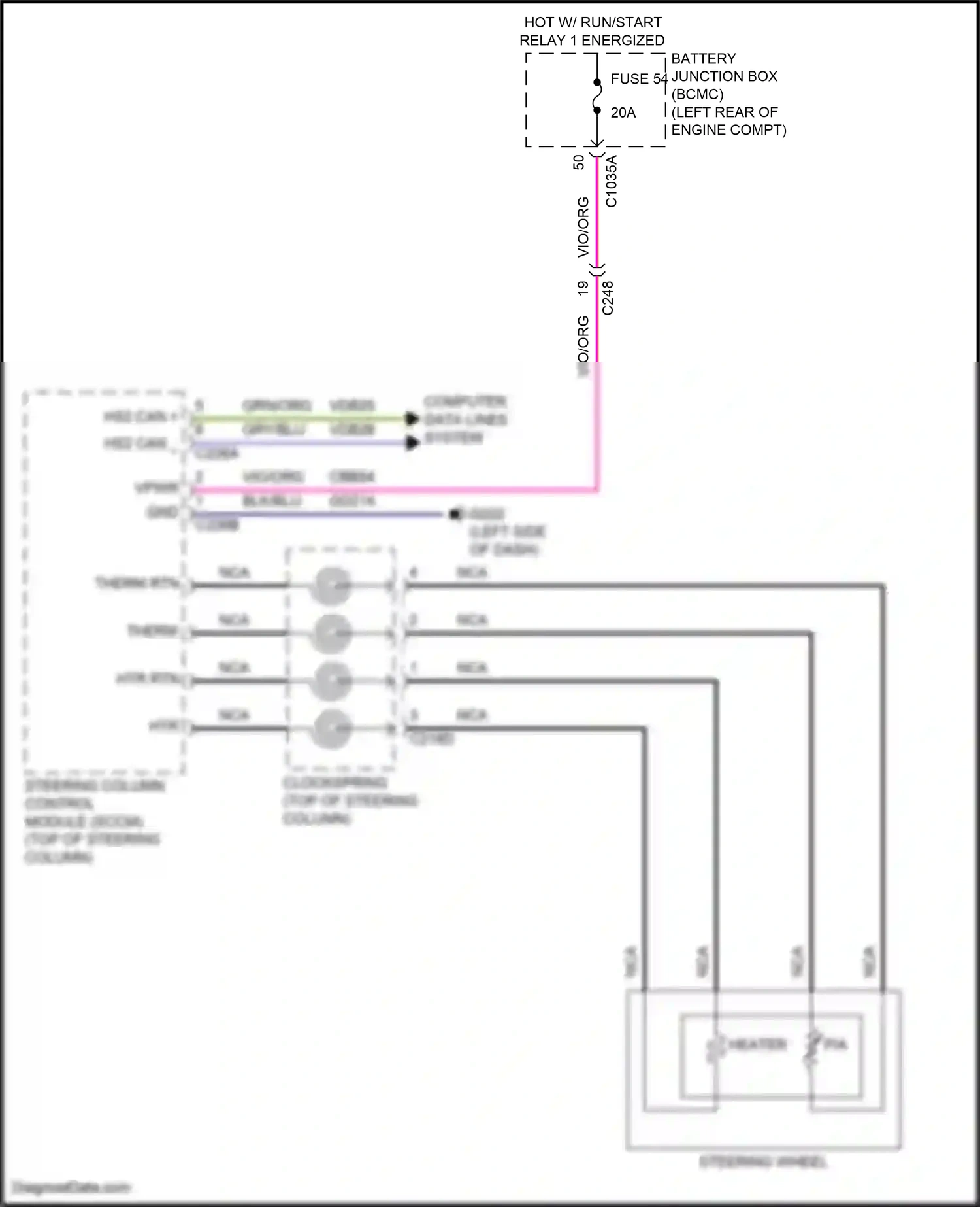 Wiring diagram steering wheel) for Lincoln Aviator II (2019-2024) (1 of 2)