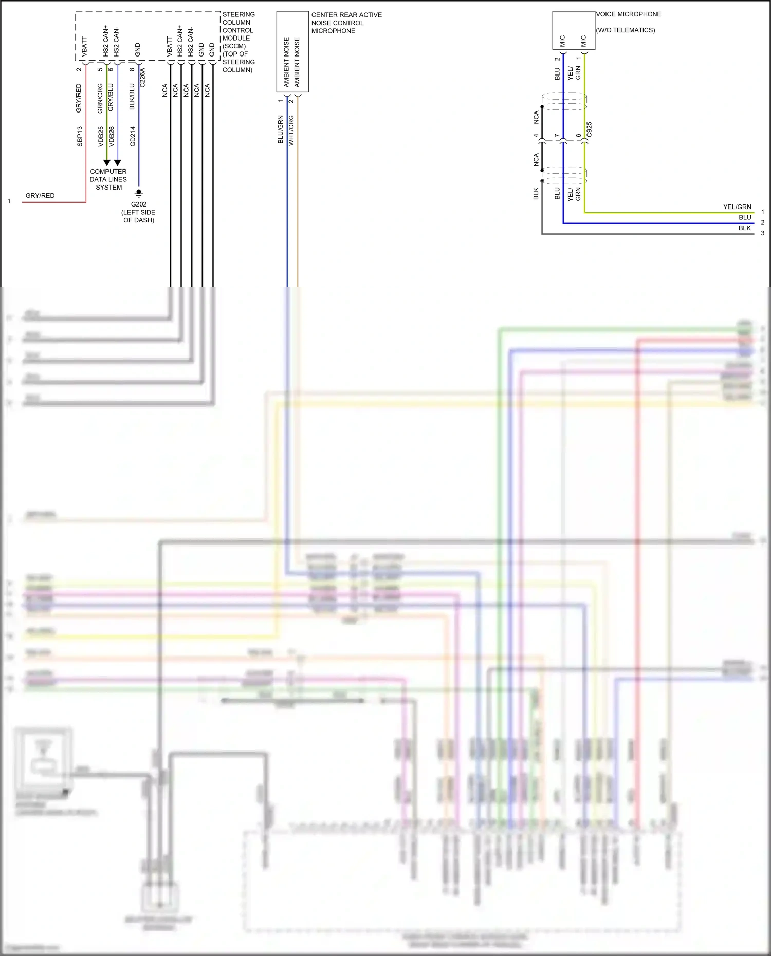 Wiring diagram voice microphone for Lincoln Aviator II (2019-2024) (1 of 6)