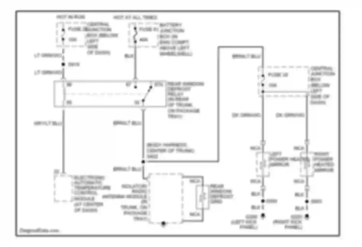 Continental Lincoln IX (1995-2002): Defogger circuit