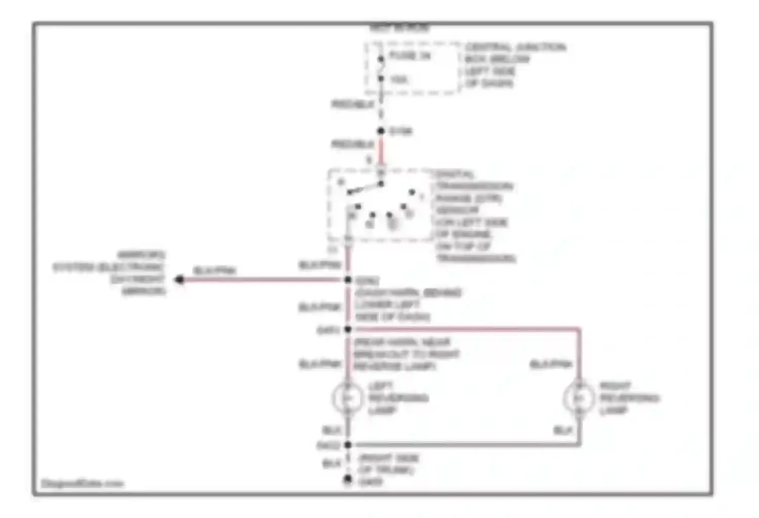 Continental Lincoln IX (1995-2002): Back-up lamps circuit