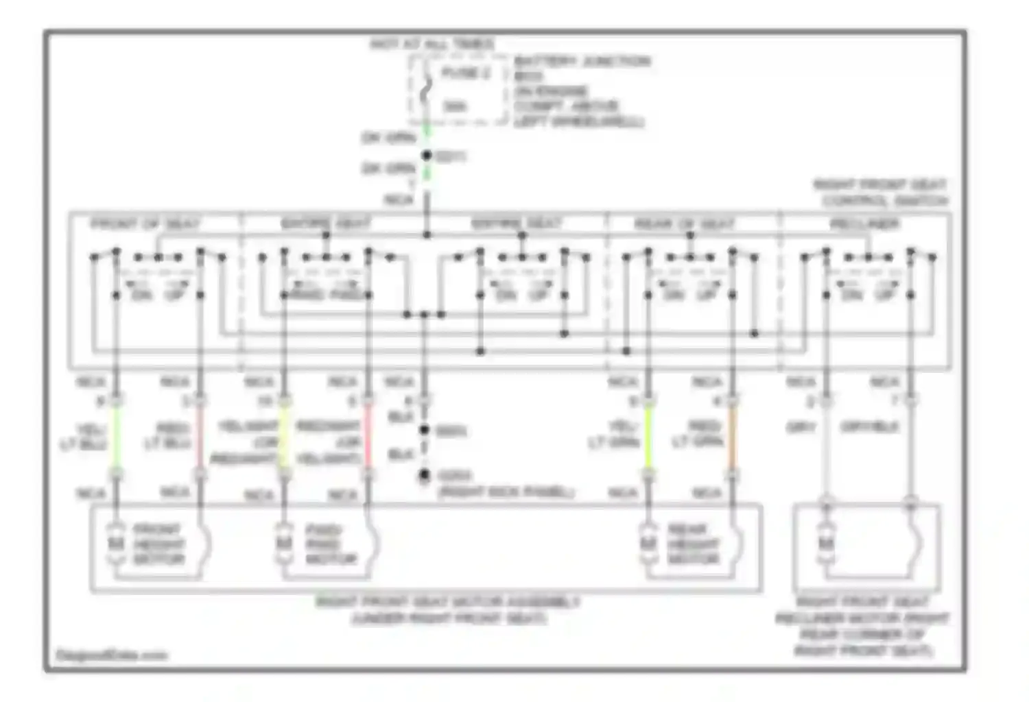 Continental Lincoln IX (1995-2002): Passenger power seat circuit