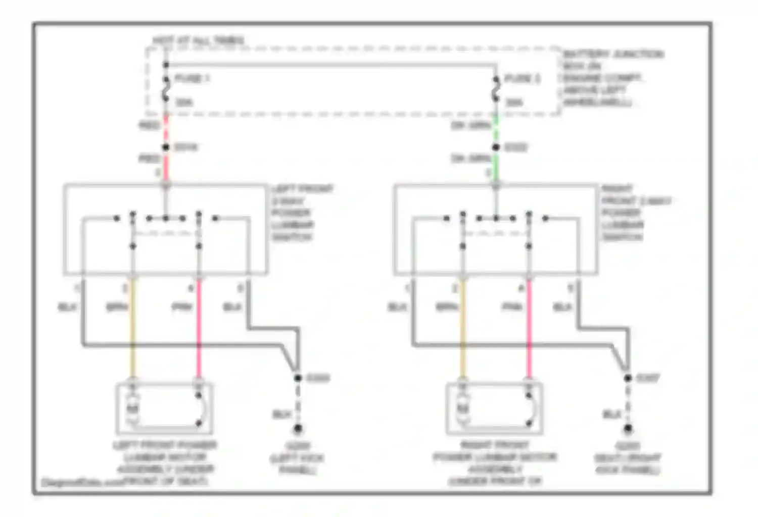 Continental Lincoln IX (1995-2002): Power lumbar seat circuit
