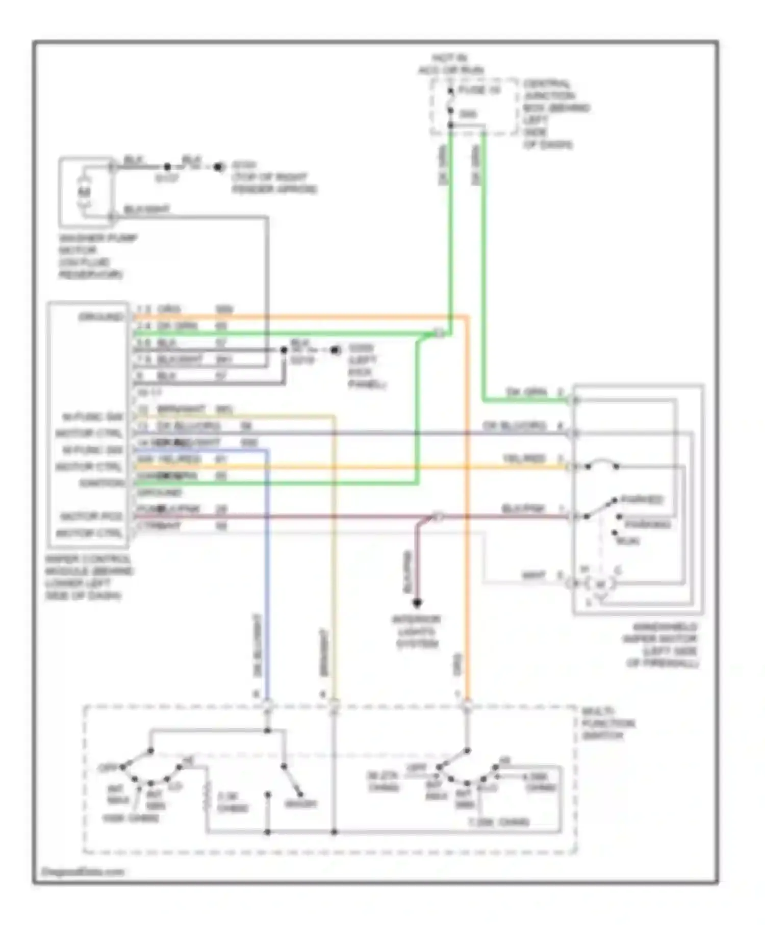 Continental Lincoln IX (1995-2002): Wiper/washer circuit